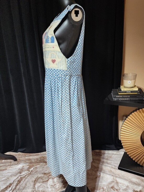 Vintage Prairie Patchwork Gingham Maxi Dress Folk Art Cottagecore Small
