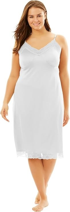NWT White Nylon Womens Velrose Full Slip Size 52