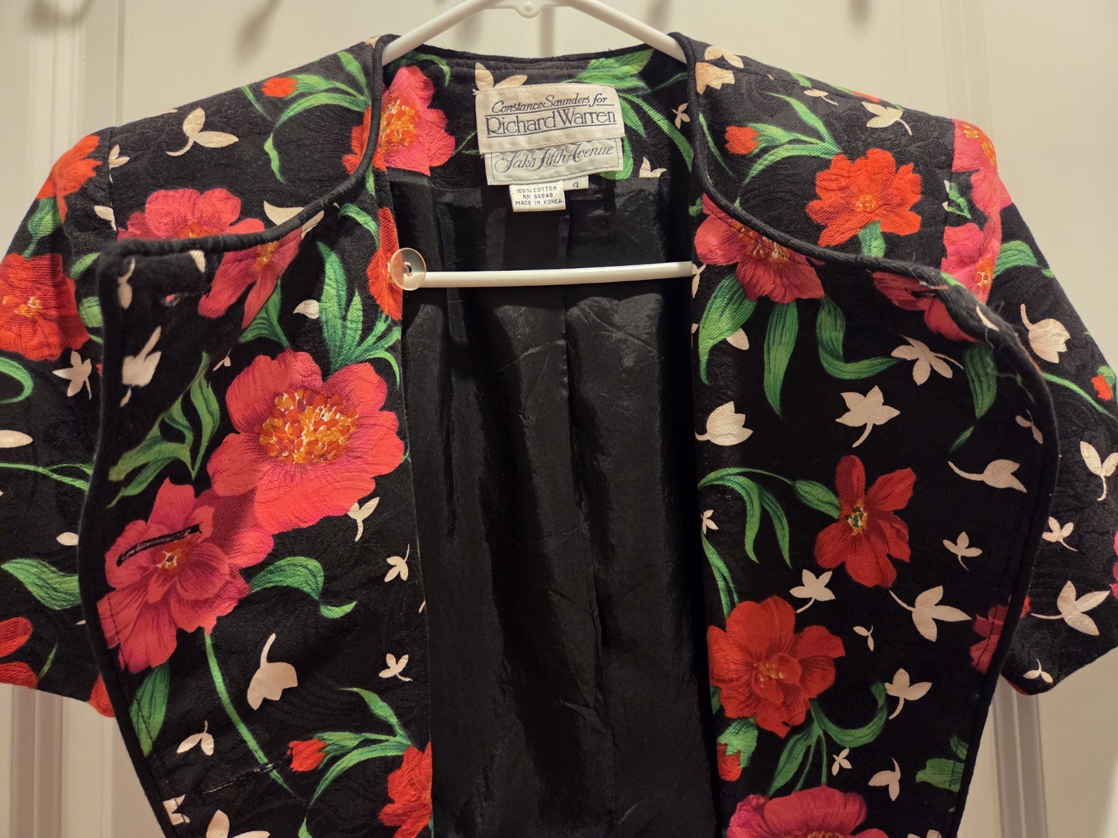 VNTG Constance Saunders For Richard Warren Saks Fifth Avenue Blazerette Size 4