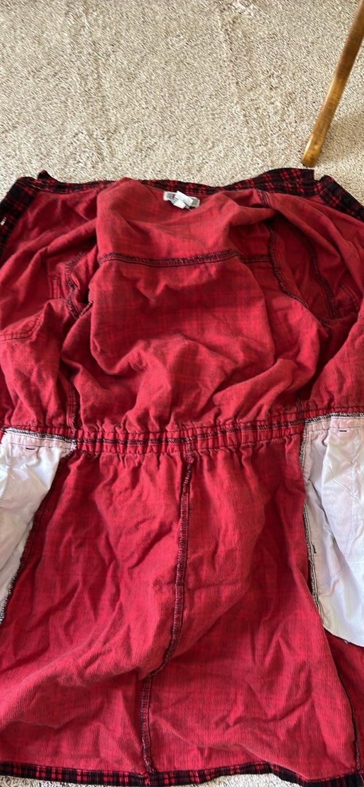 FADS Vintage Corduroy Plaid Dress – 100% Cotton, Elastic Waist, Grunge 90s Style