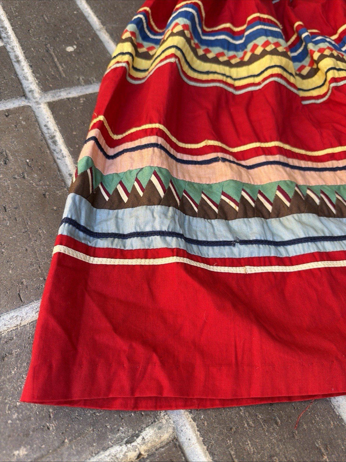 Vintage Seminole Native American Authentic Rare Patchwork Skirt 1950s 40s