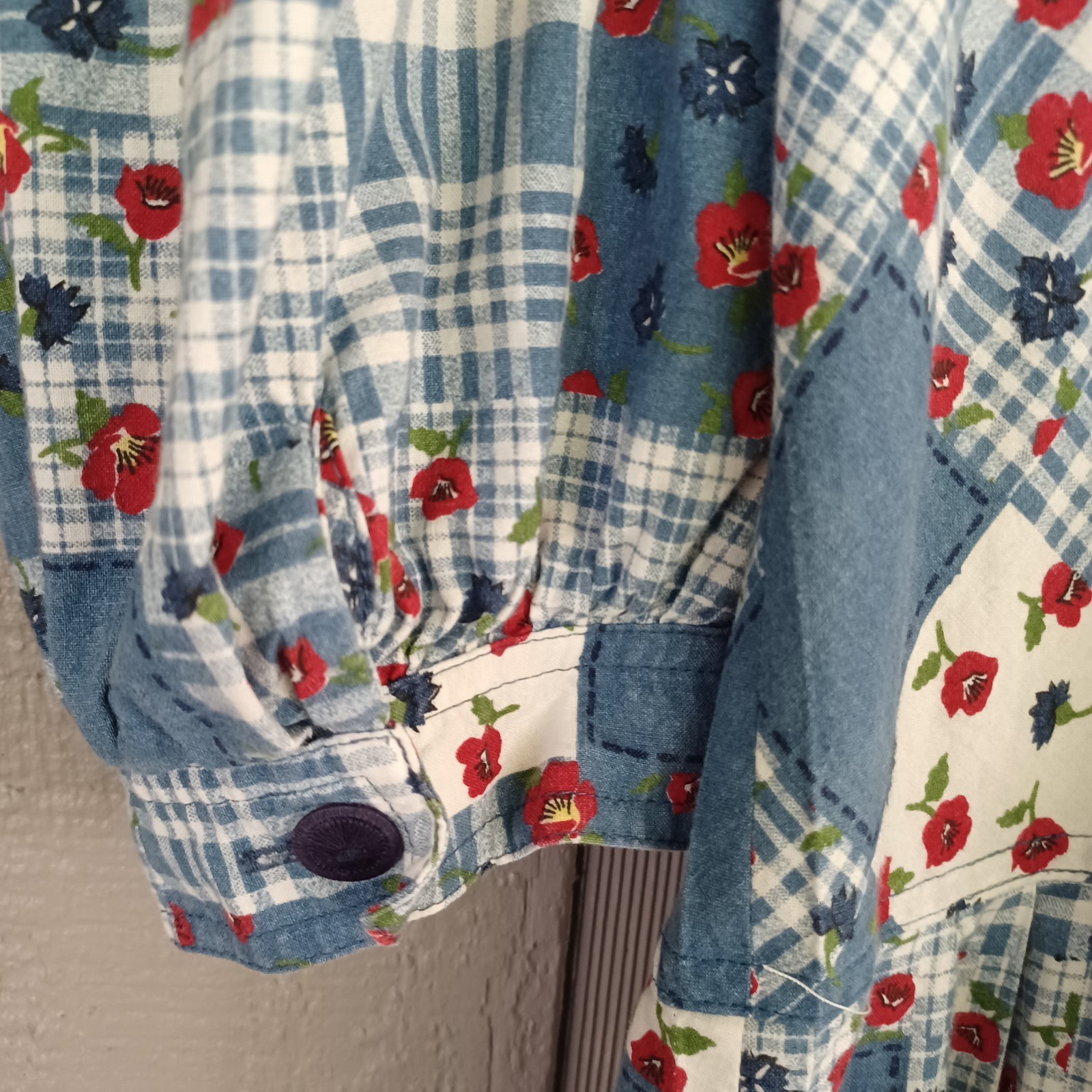 Salzburger Dirndl Vintage Floral Patchwork Midi Dress Size 36 Cottage Feminine