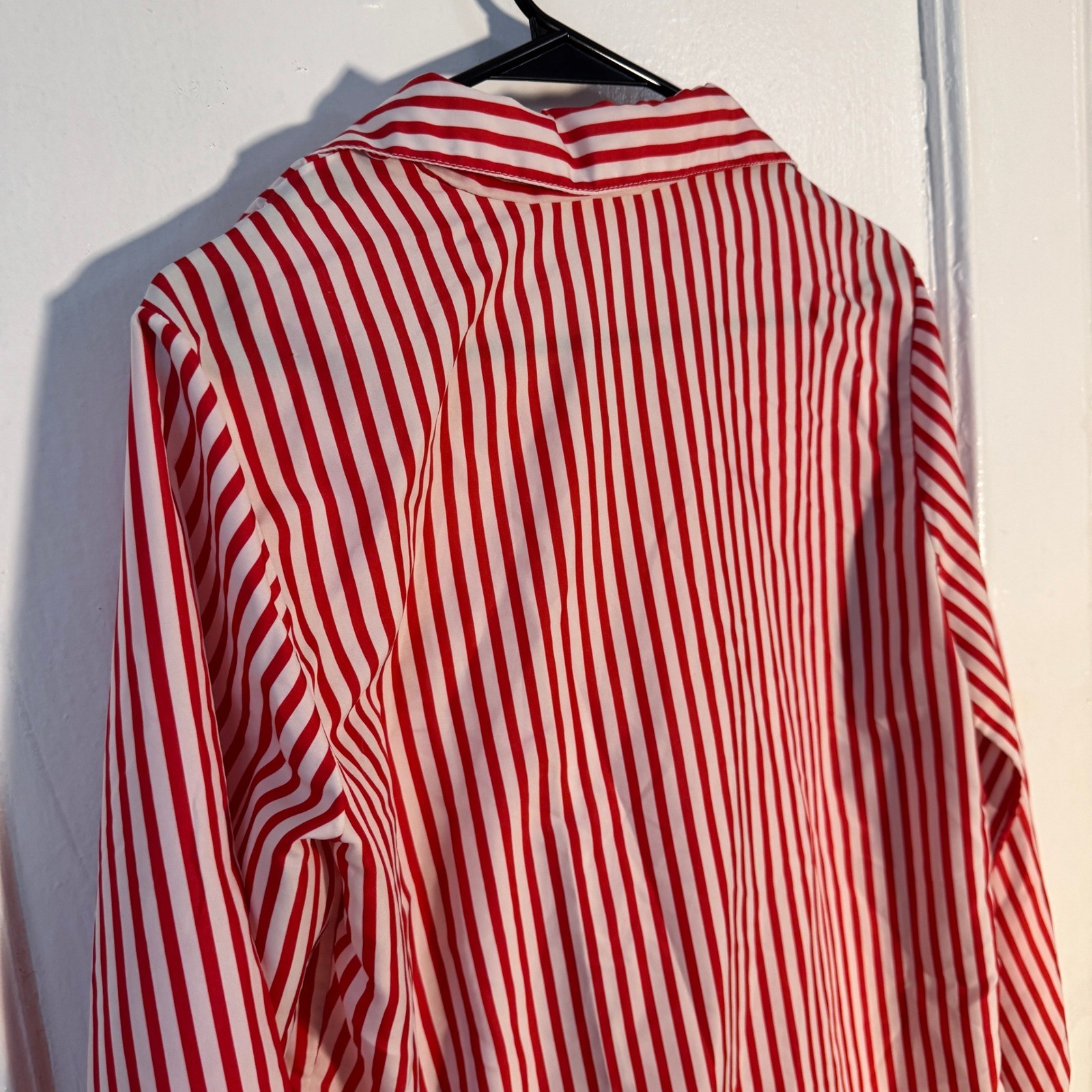 Copy-Cats True Vintage 70s Red White Striped Button Down Blouse sz 12 Preppy