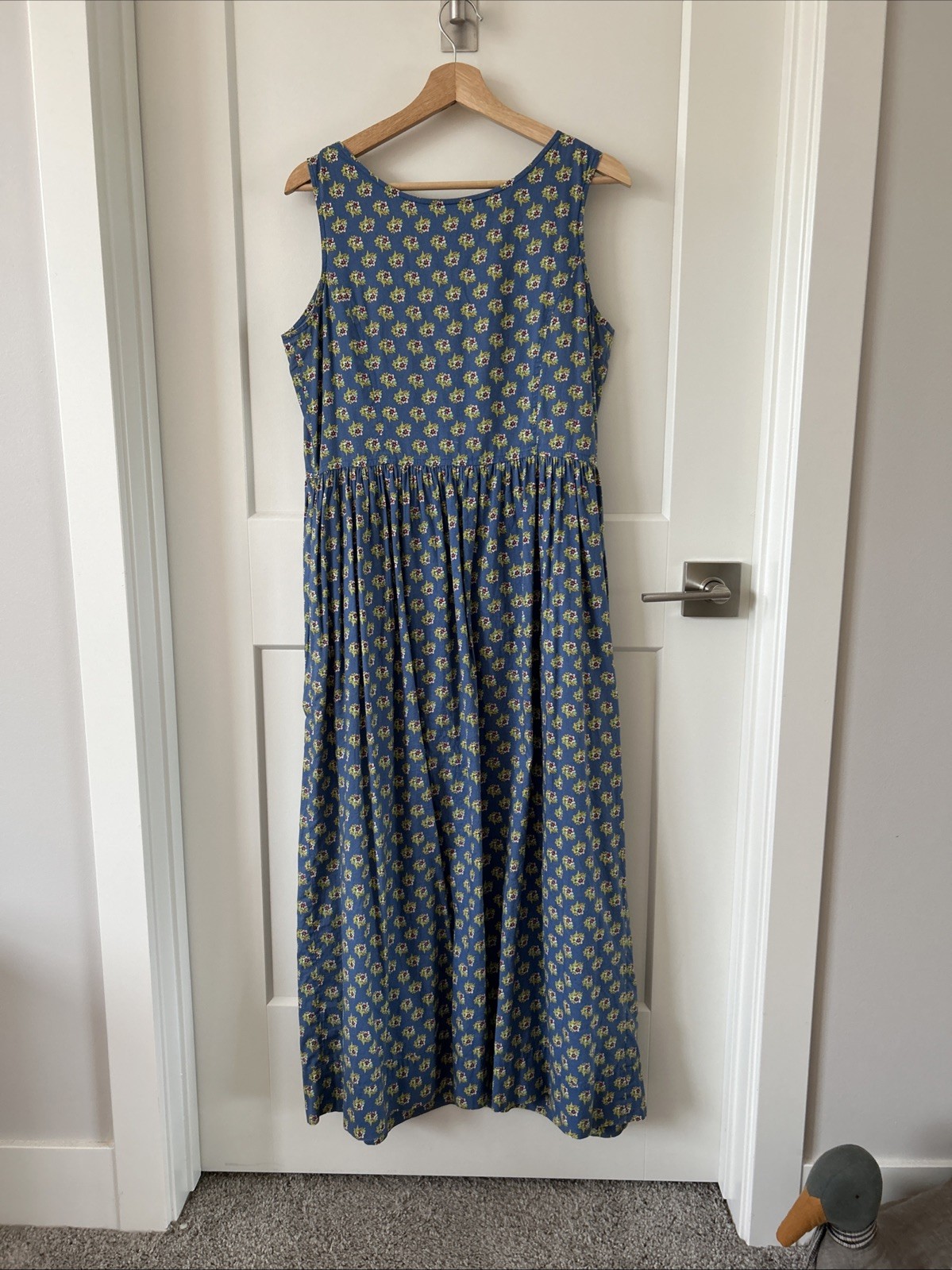 Laura Ashley Cottagecore Blue Floral Maxi Dress Vintage Sz 8 / M / UK 12