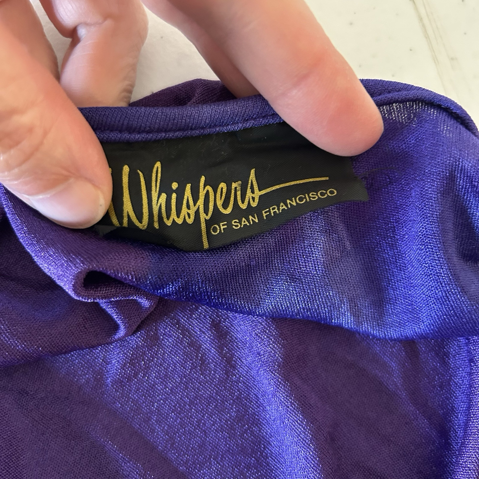 Vintage Whispers Size 10 Goddess Gown Lingerie One Shoulder Purple Nightgown