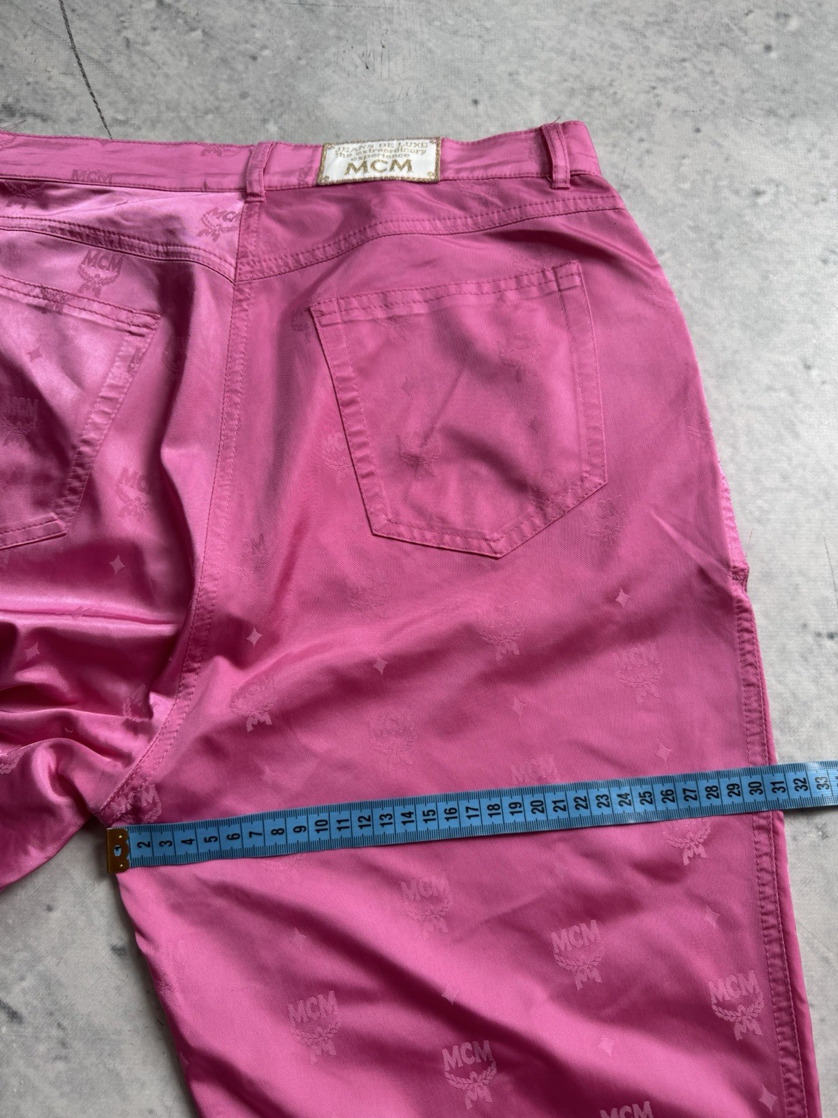 MCM baby Pink Vintage Retro Multilogo Pants Y2K Japanese Style De Luxe