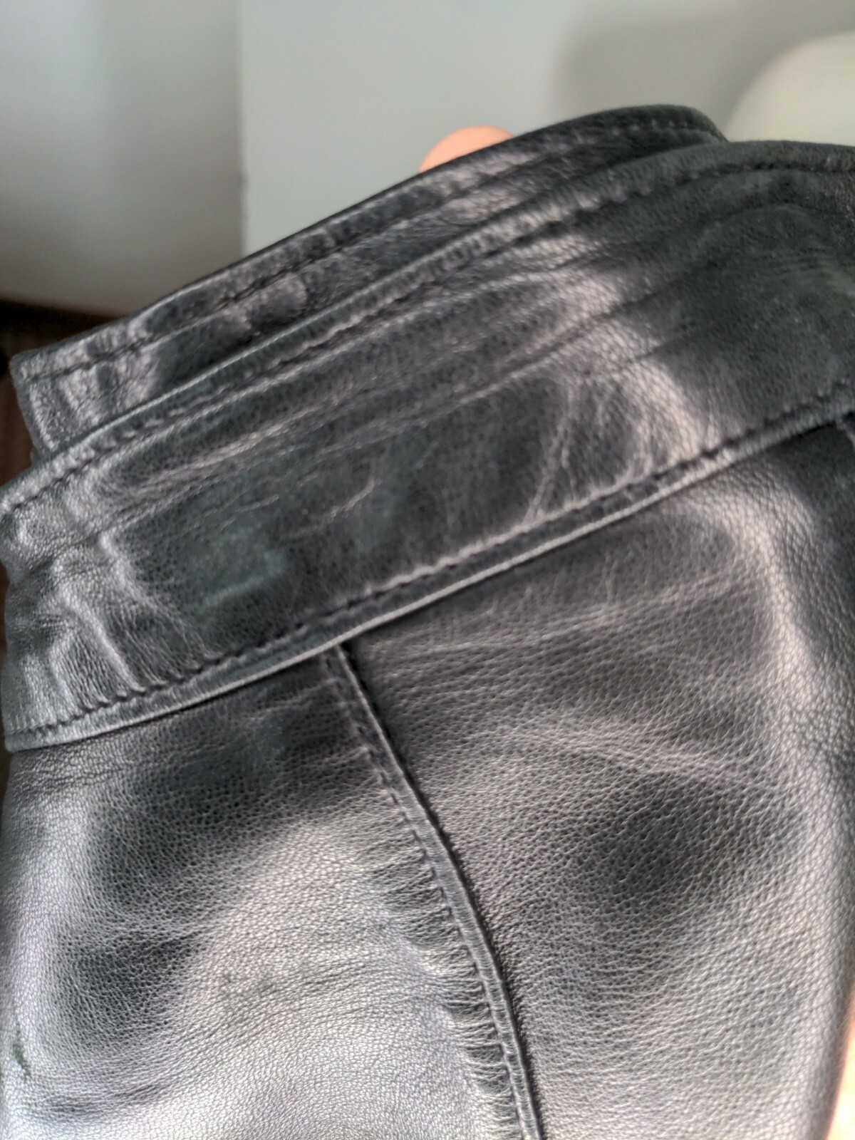 Maxima For Tannery West Vintage Black Leather High Waist Skirt 90s Size 4