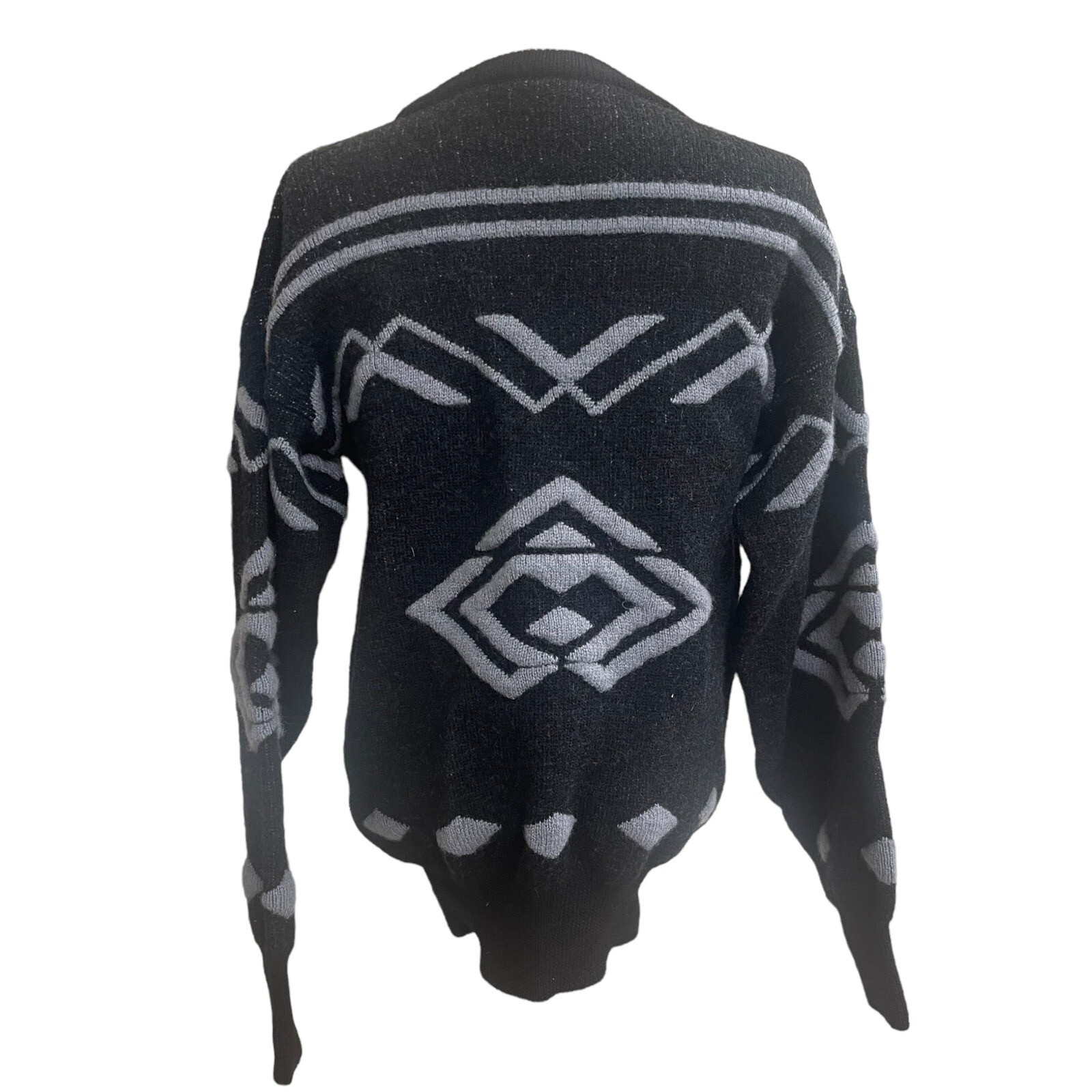 WOMENS MEISTER SKI SWEATER Hong Hong SZ L HONG KONG 100% New Wool Grey Black ?