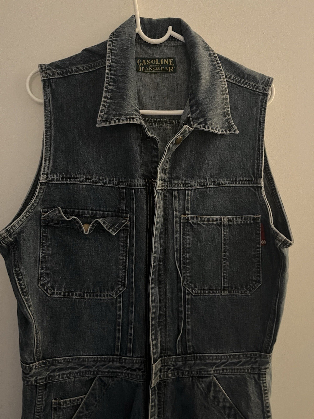 Vintage Denim 1980s Gasoline Sleeveless Jumpsuit Women’s Medium