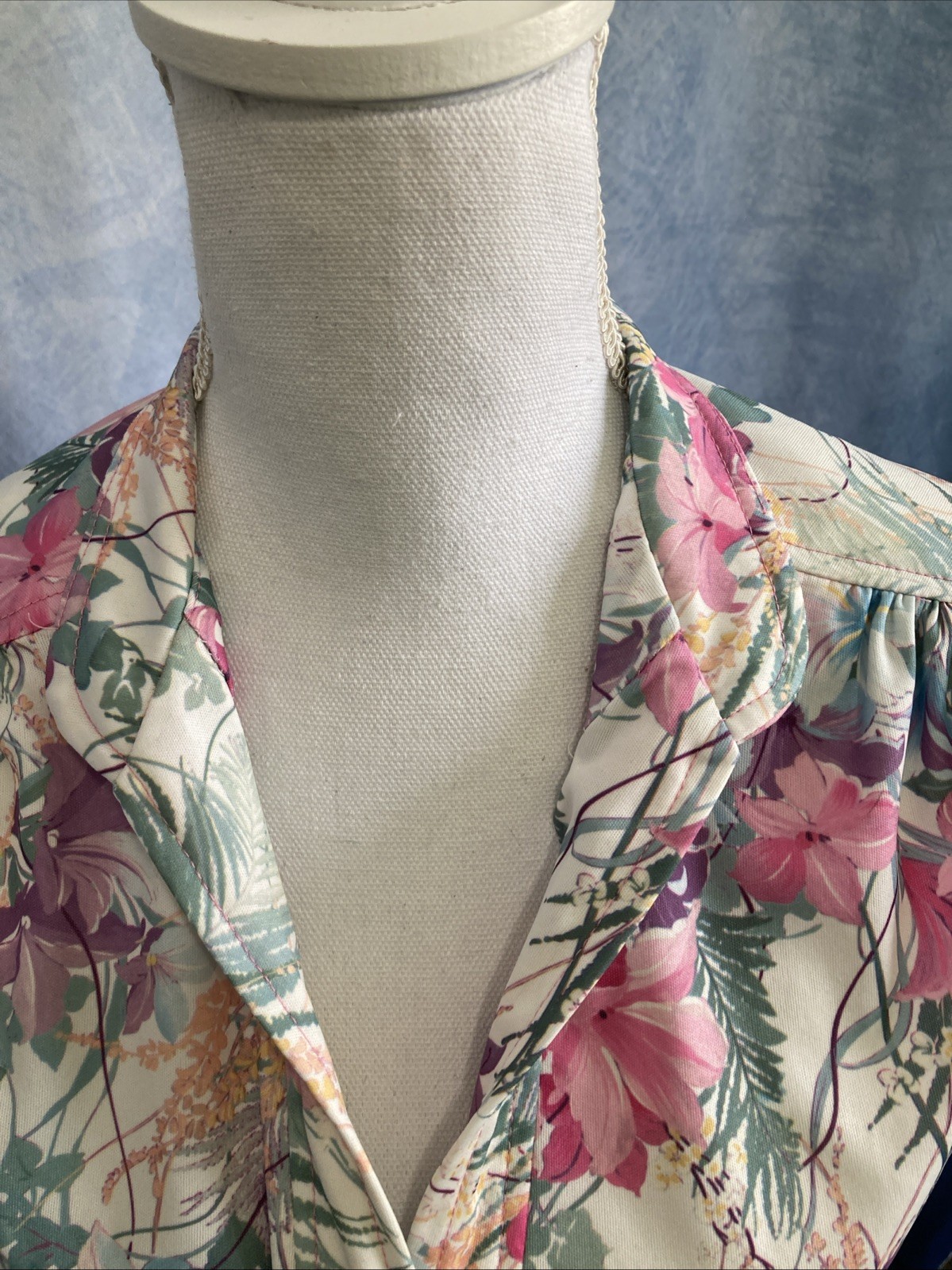 Vtg 80s Cottagecore Floral Skirt Set 2pc Popover Flutter Sleeve Secretary XS S