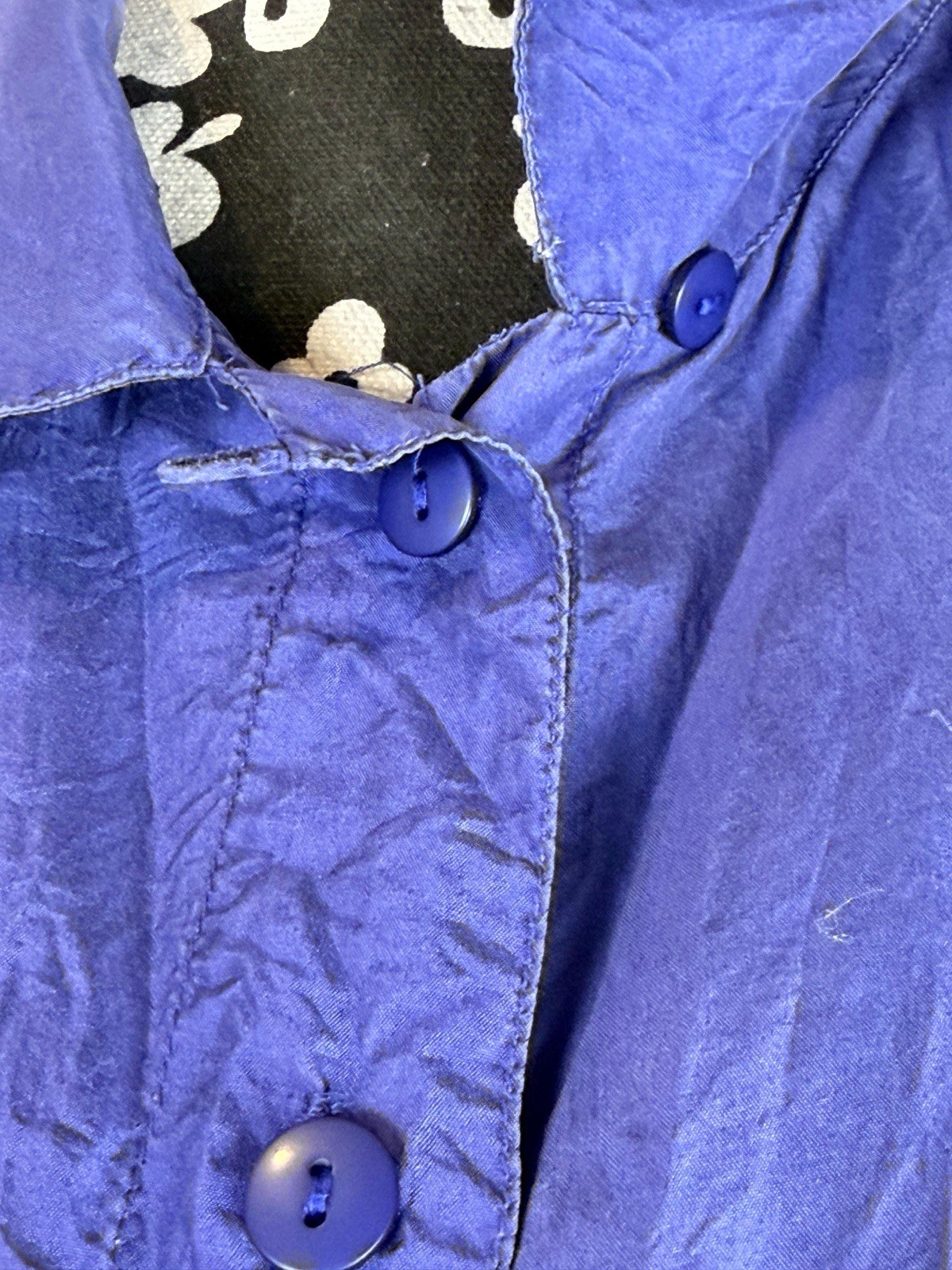 VTG Y2K All Silks Women’s Purple 100% Silk Button Up Long Sleeve Collar Shirt L