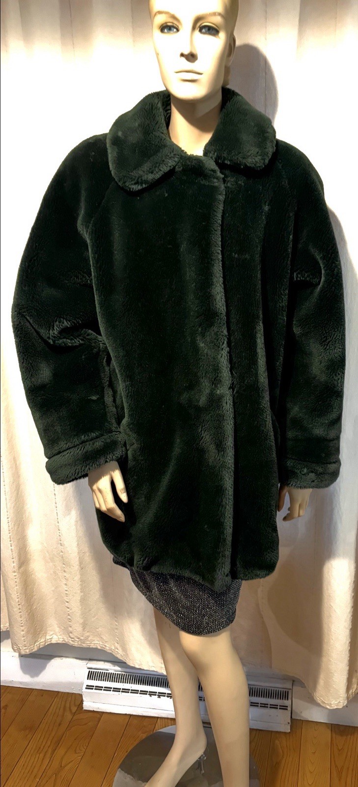 Vtg Dark Green Faux Fur Jacket J. Percy Marvin Richards St. Patrick’s Day !