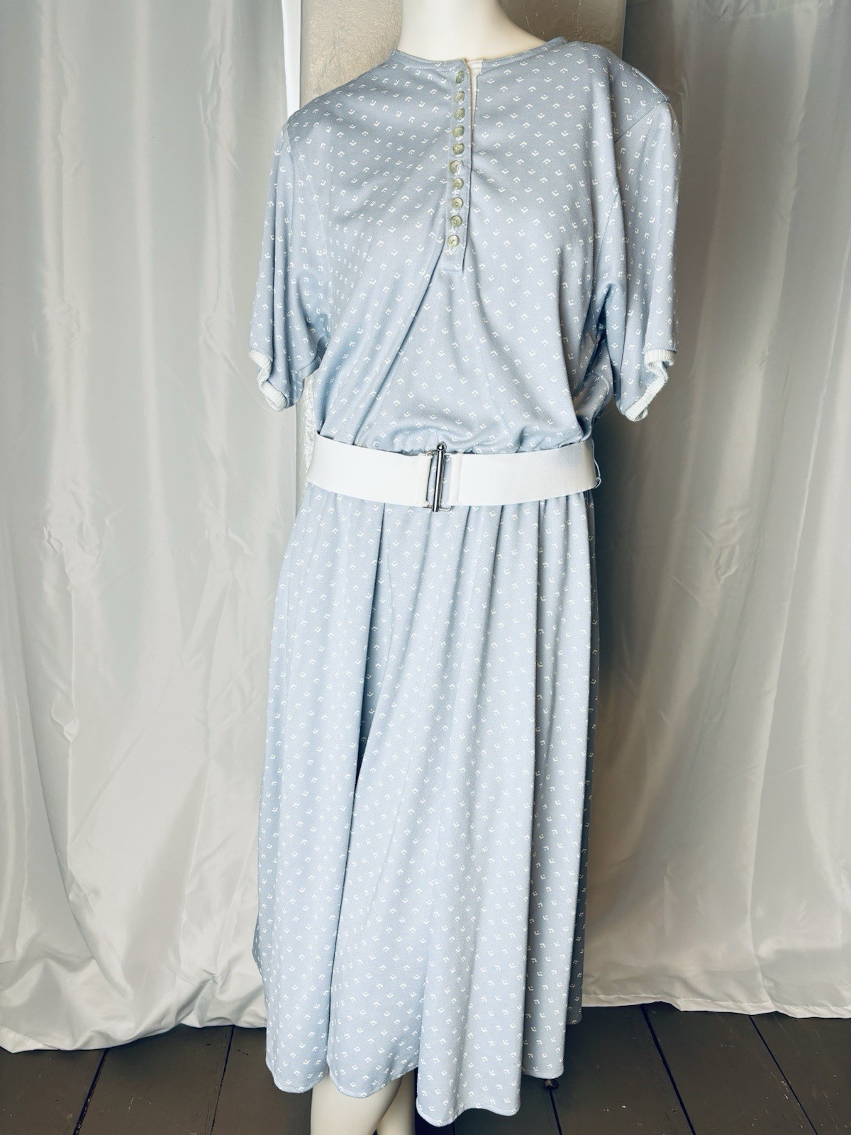 Vintage 80’s AMY-DEB Women’s Geometric Blue Lightweight Elastic Waist Belt