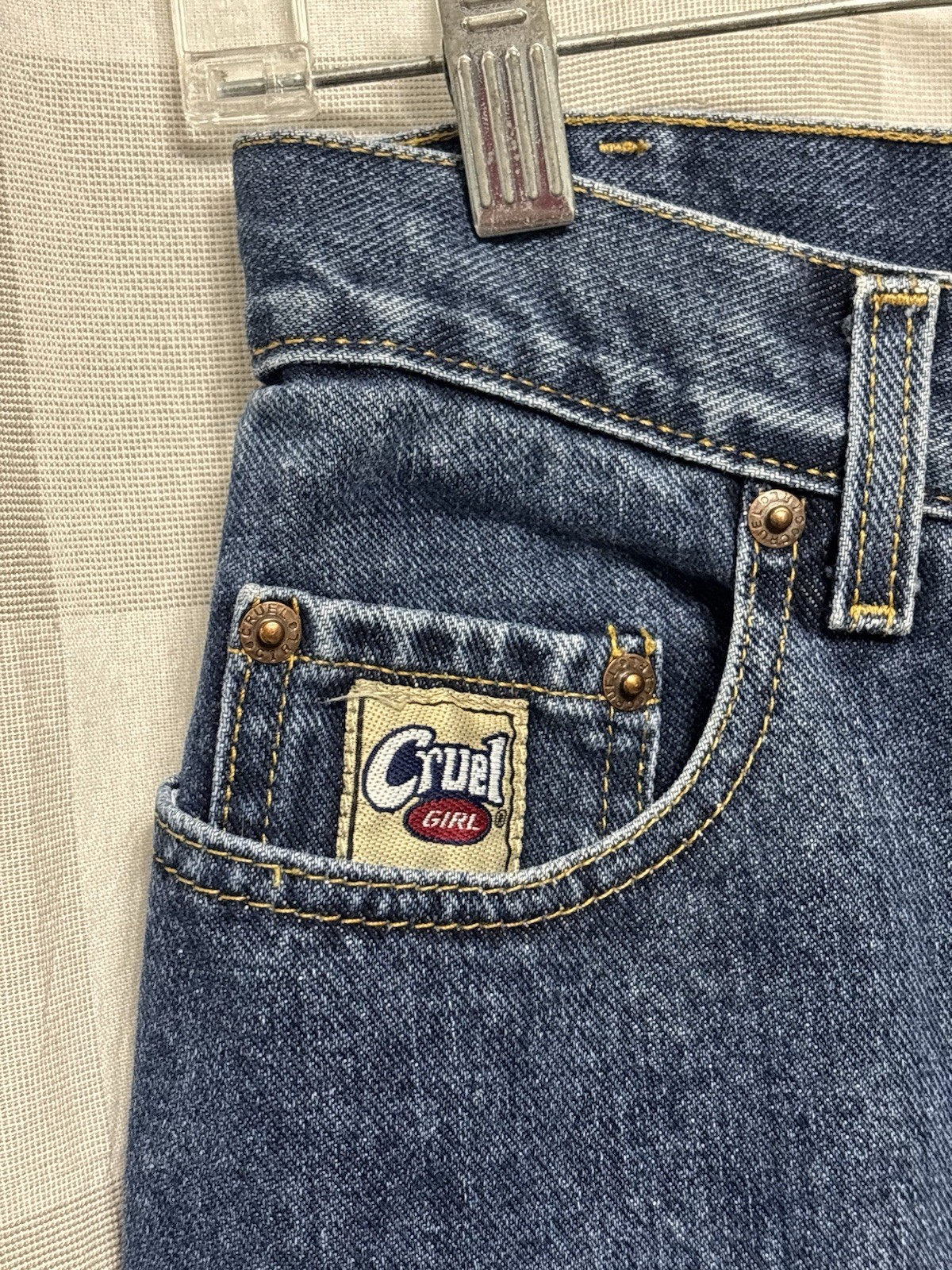 Vintage Cruel Girl Relaxed Dark Denim Straight Jeans Women Size 9 Style C555020