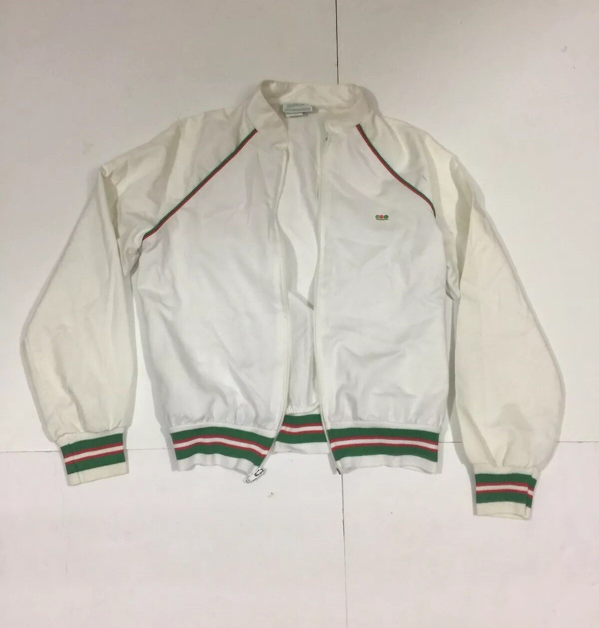 Vintage 7 UP Juniors Jacket Windbreaker Track Striped Dots Logo Feelin 7UP Sz M