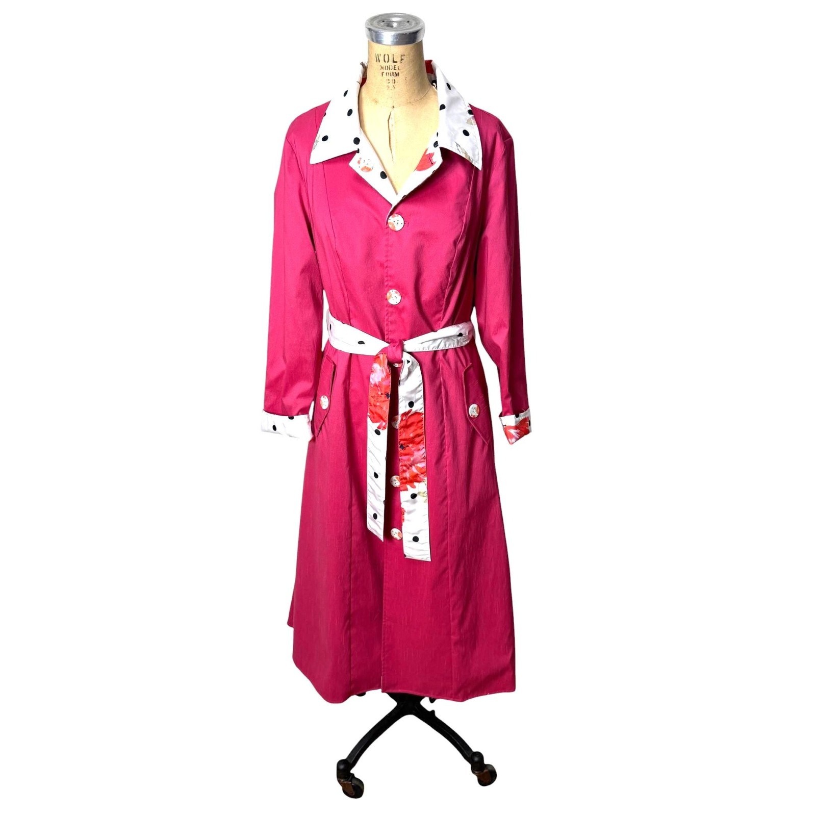 Y2K reversible trench coat raincoat by Samuel Dong Size M