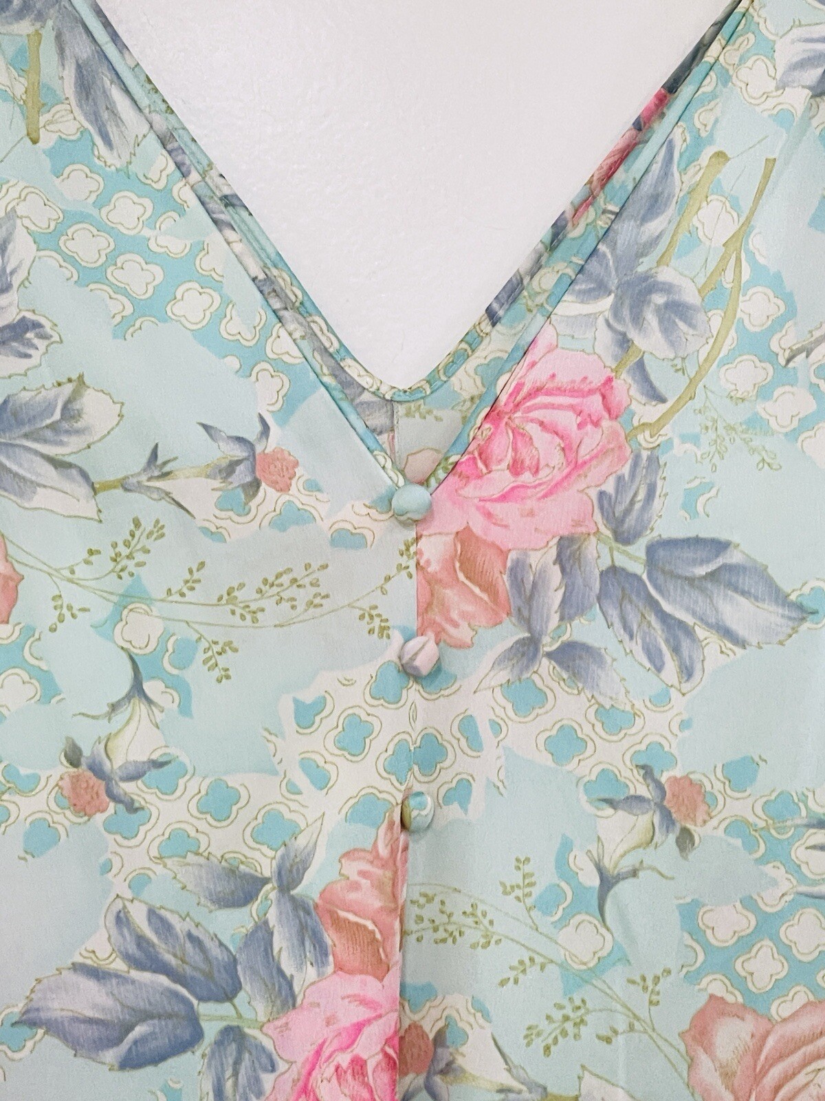 Vanity Fair 2 Piece Set Maxi NightGown & Robe Peignoir Pastel Floral Sz SML VTG