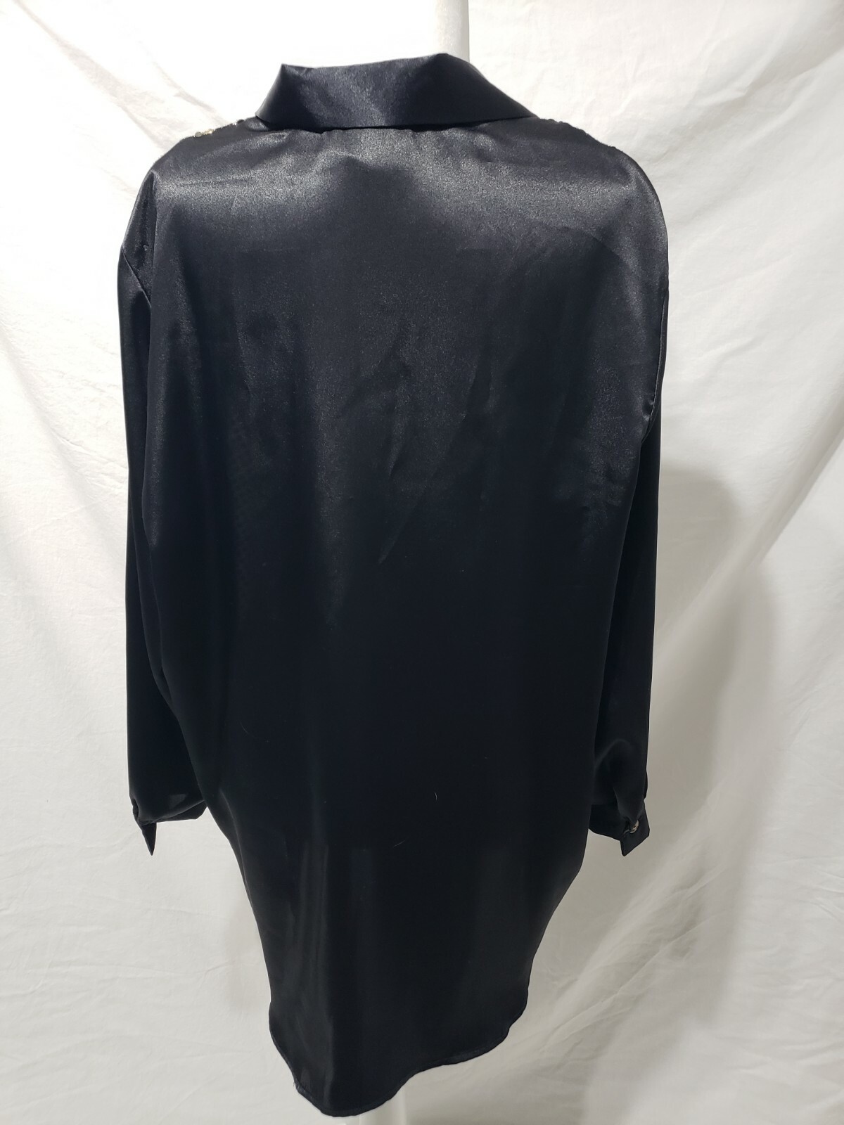 Silver Threads 70’s Mirrored Disco Button Down Tunic Top, Size 1X USA VGC