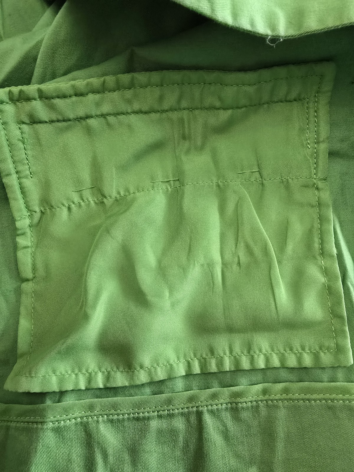 SIMPLY Chloe Dao Green Pleated Collar Jacket 1X Plus Size Cotton Stretch