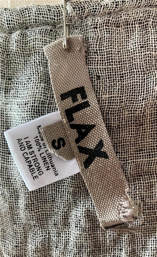 FLAX JEANNE ENGLEHART 100% LINEN DRESS SLEEVELESS REVERSIBLE BLACK WHITE S GUC