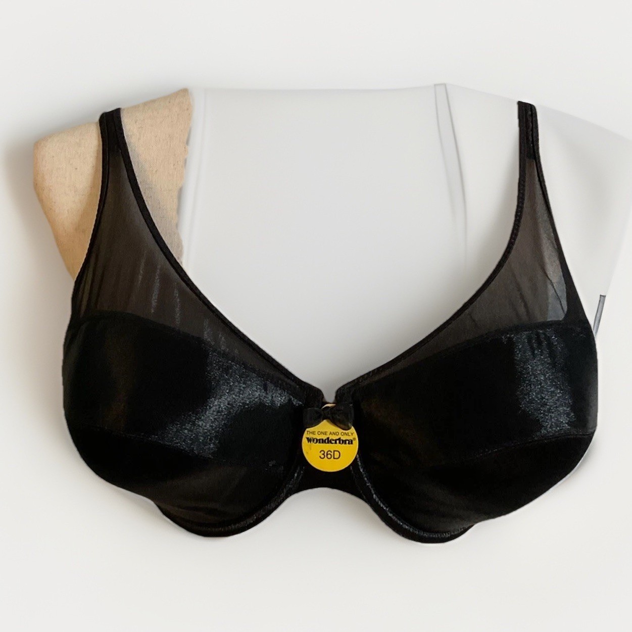 Vtg NWT 90’s 36D BRA Wonderbra Push-UpPadded Second SkinSatin Satin And Sheer