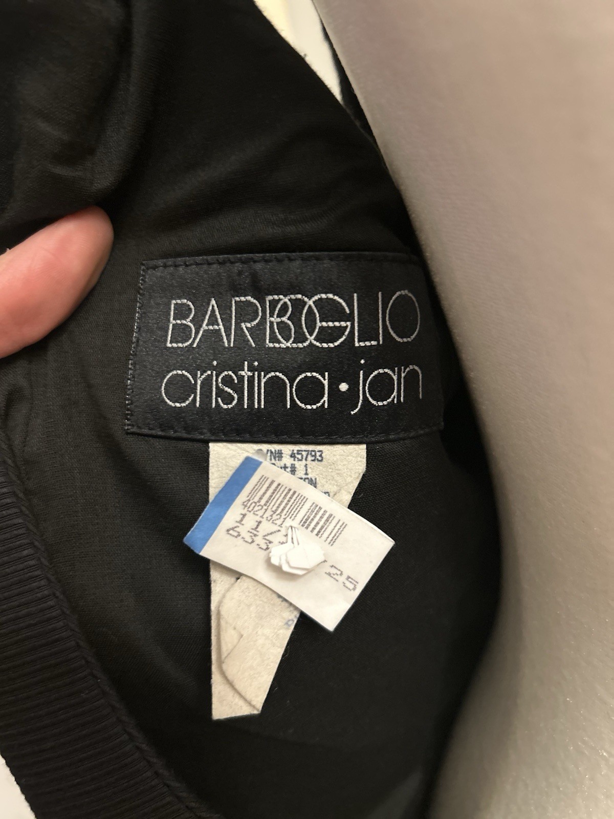Vintage Barboglio Cristina Jan Dress Black Plunge Back Ribbed 8