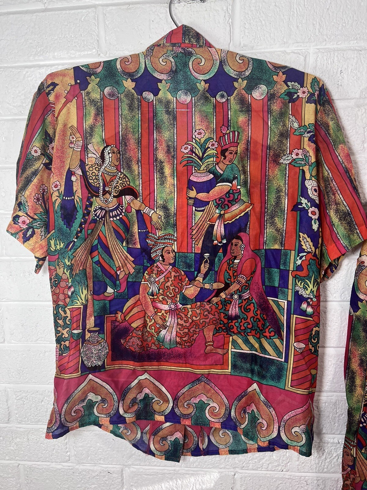 Vintage 80’s Howard Wolf Colorful Ethnic Skirt Matching Blouse Set Women’s 10