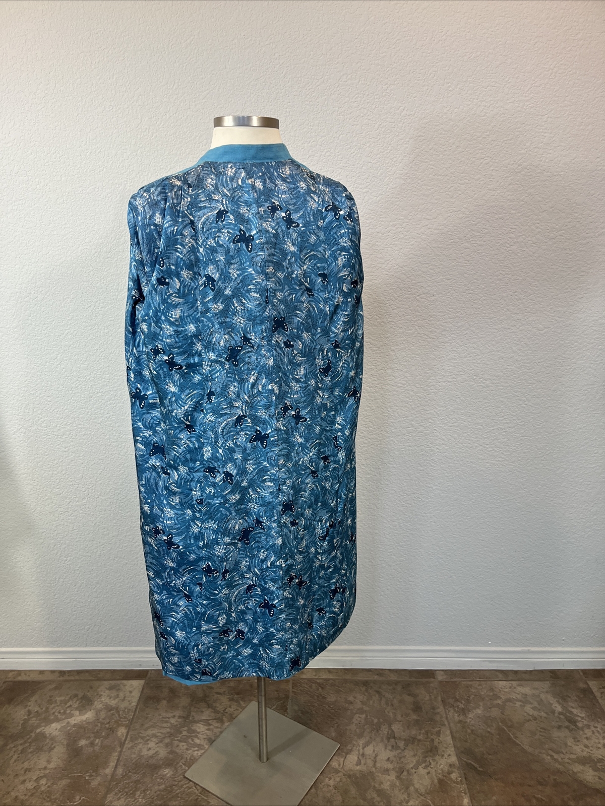 Hairspray 50s Women’s Coat 43” Aqua Blue Silk Lined Coat 40s 60s Mrs Doubtfire