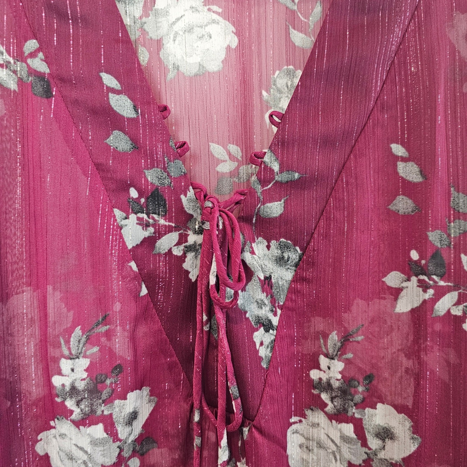 Cato Y2K Floral Blouse Women 18/20W Purple Whimsygoth Fairy Boho Relaxed Cottage