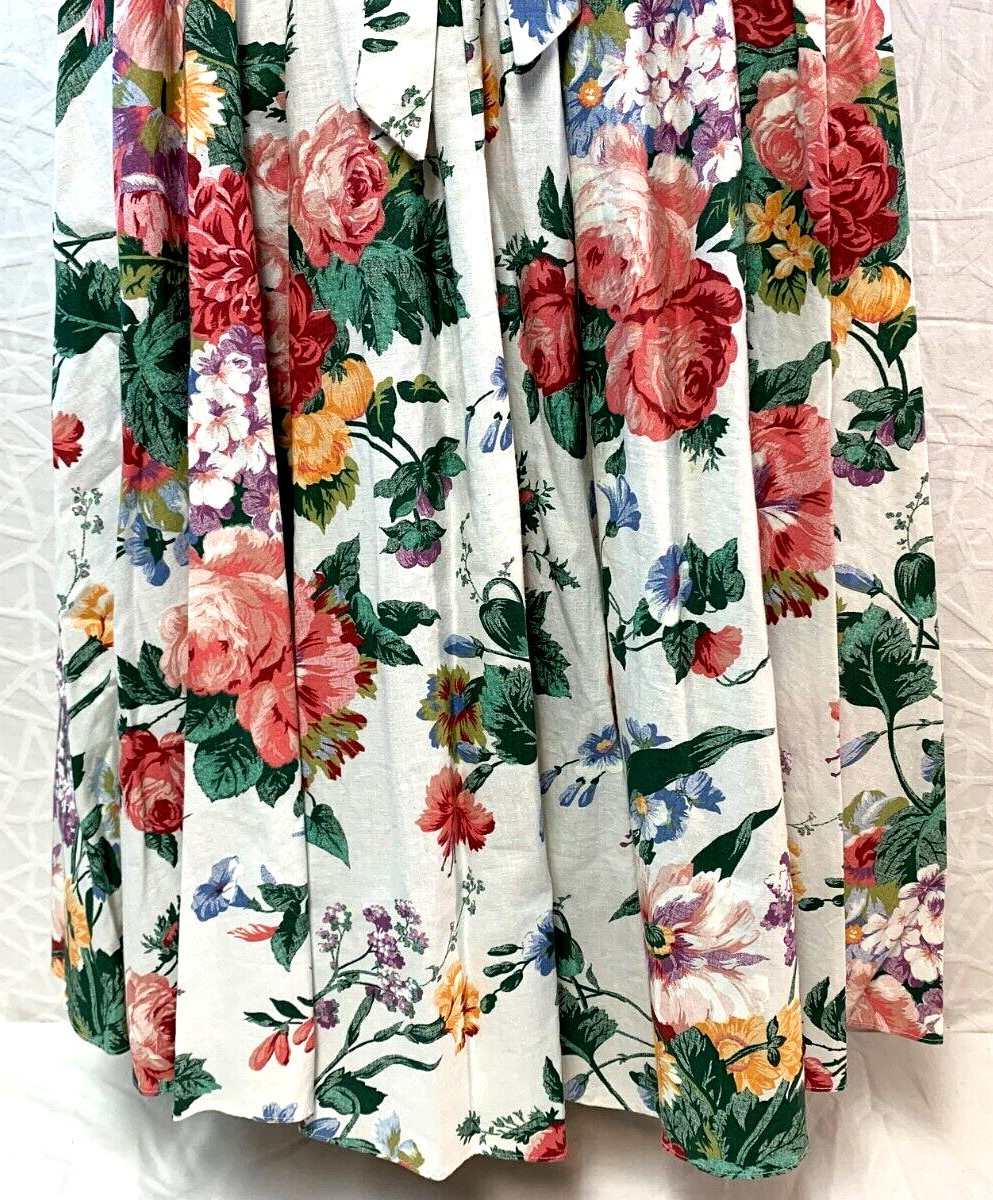 Vintage EXPO Floral Off-Shoulder Flare & Fit Midi Dress ~ 1980’s Garden Party