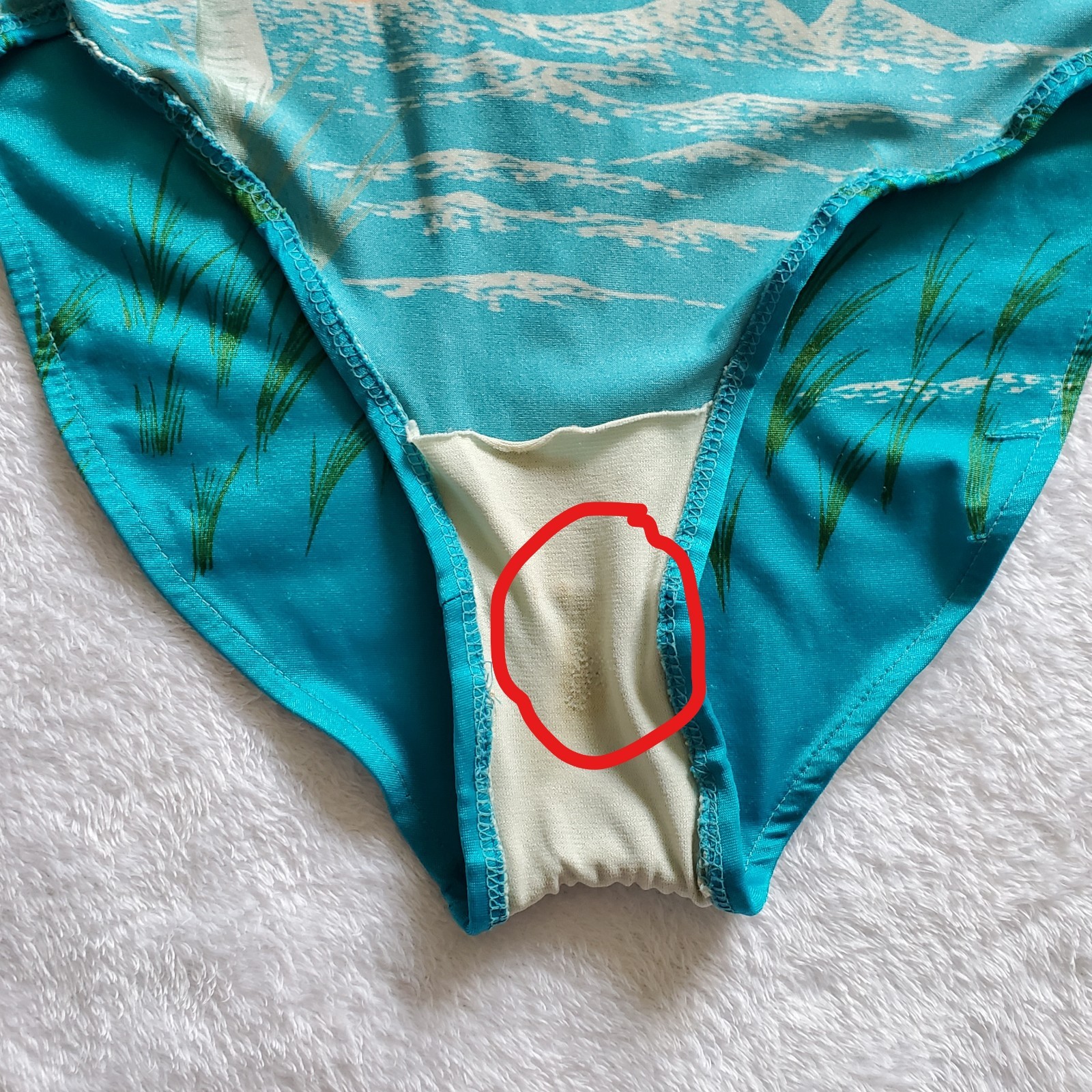 Vintage 70s Andmore One Piece Swimsuit Sunset Palm Tree Union Made ILGWU Sz 10