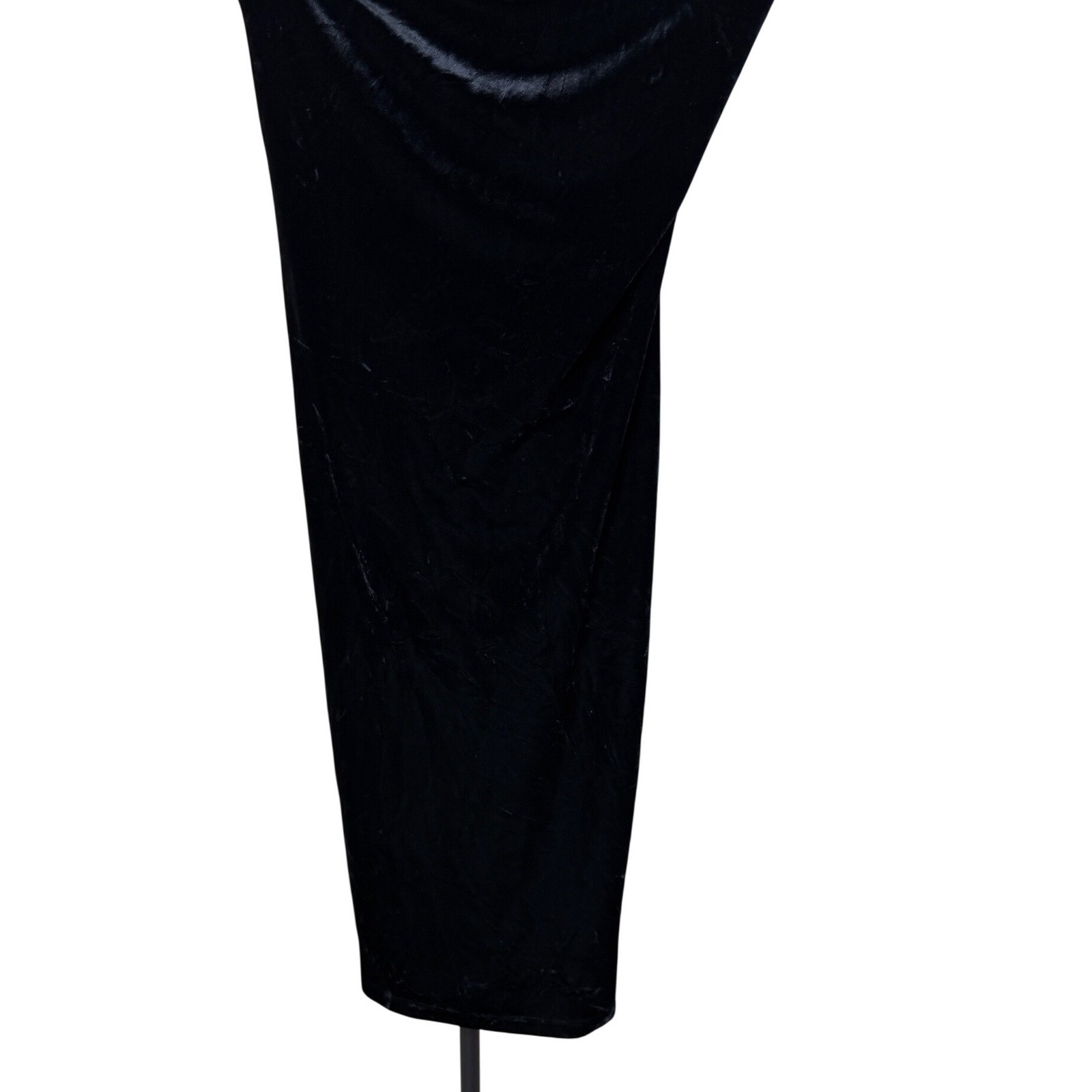 Fredericks of Hollywood Vintage Black Velvet Faux Fur Trim Tube Dress Medium