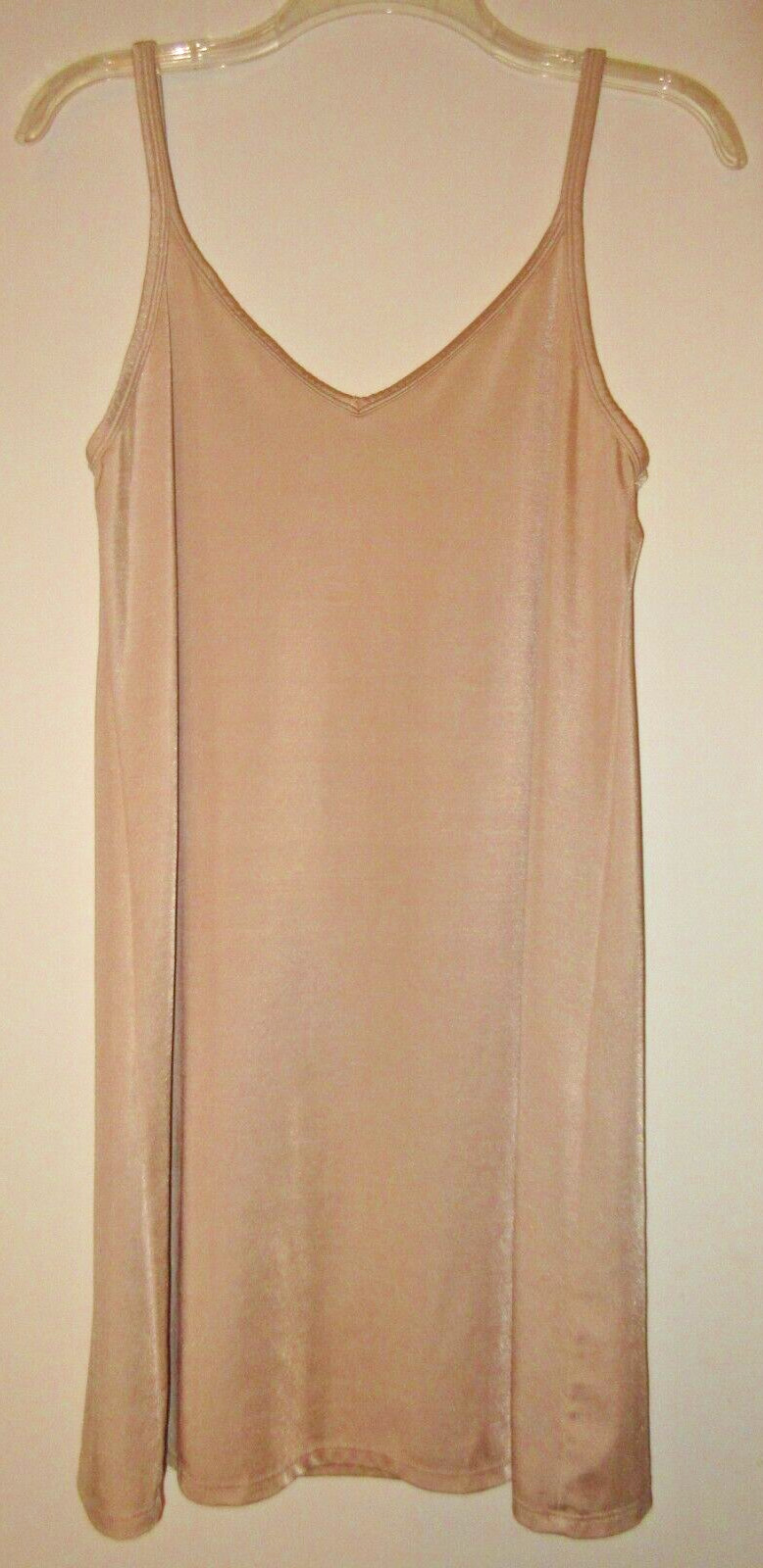 Vanity Fair Full Slip Dress Size 18” 36 Beige V Neck Lingerie Style 10158