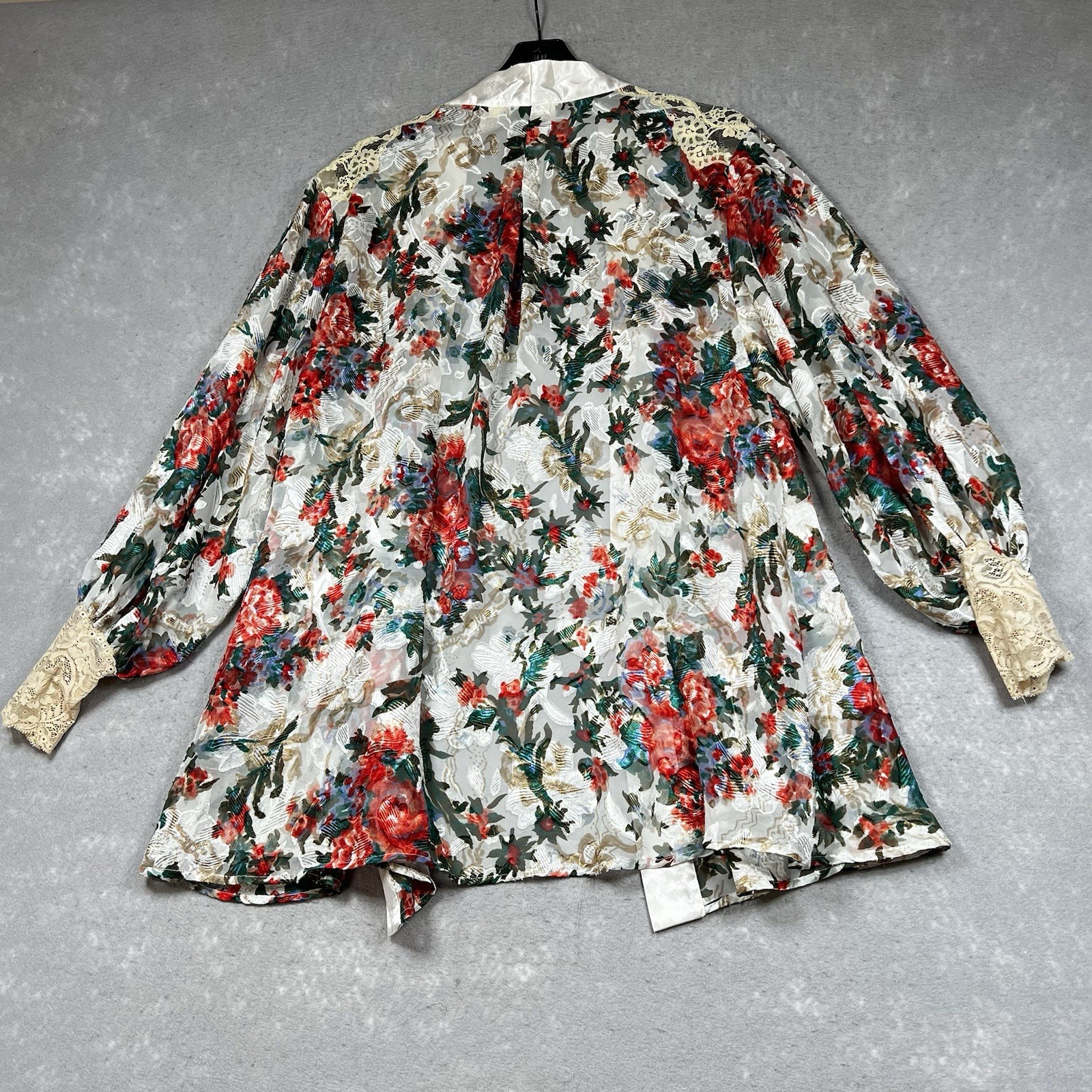 VTG Victoria’s Secret Robe Womens Sz M/L Robe House Jacket Lace Floral Lingerie