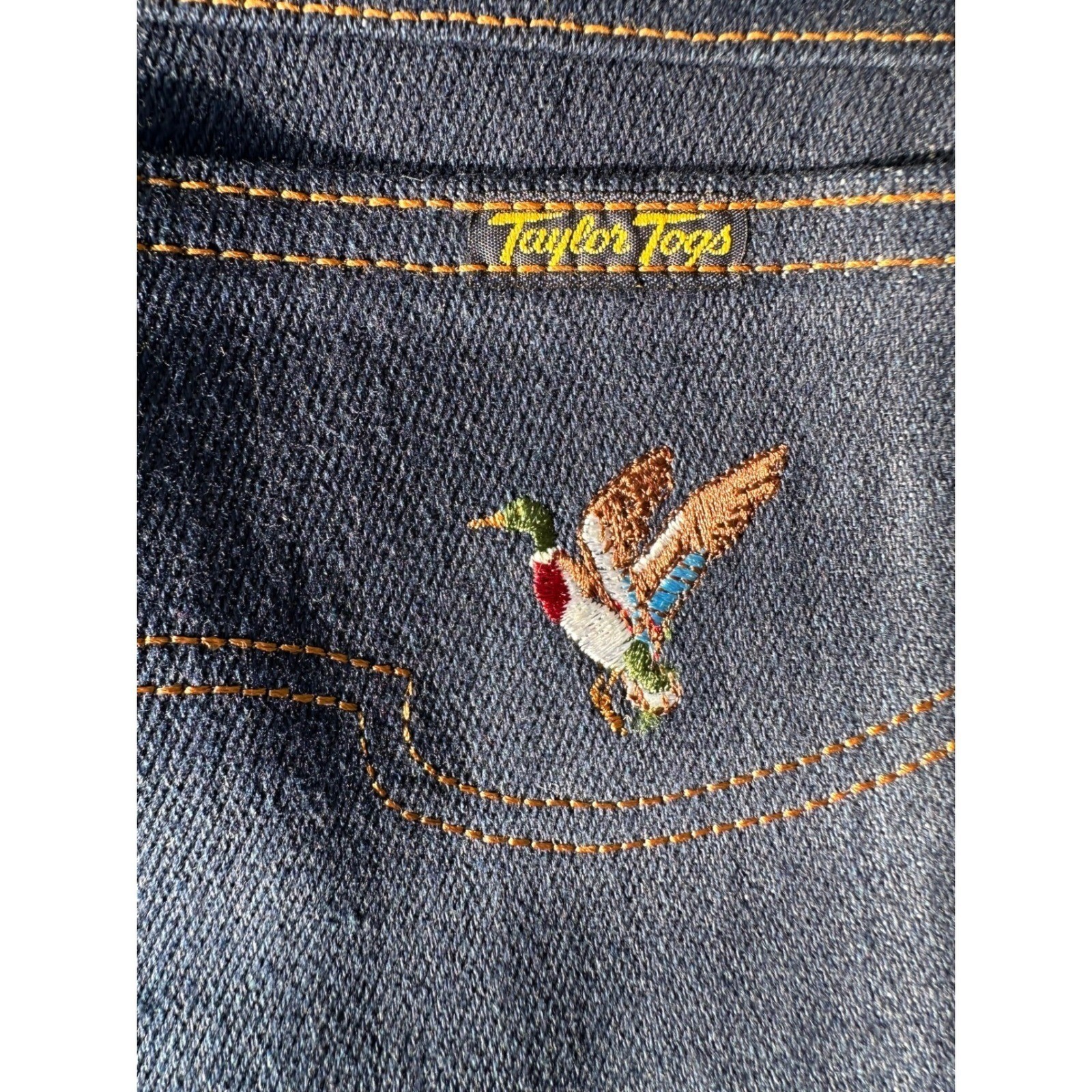Vtg CHAPS Taylor Togs Womens Action Jeans 36 Mallard Duck Expand-A-Waist USA