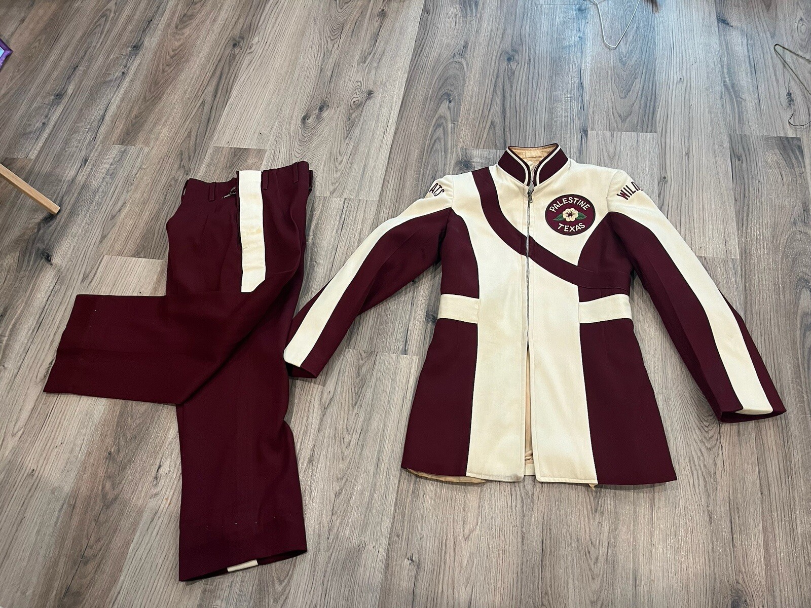 Vtg Palestine TX Wildcats HS Marching Band Uniform Jacket 32S Pants 24×27