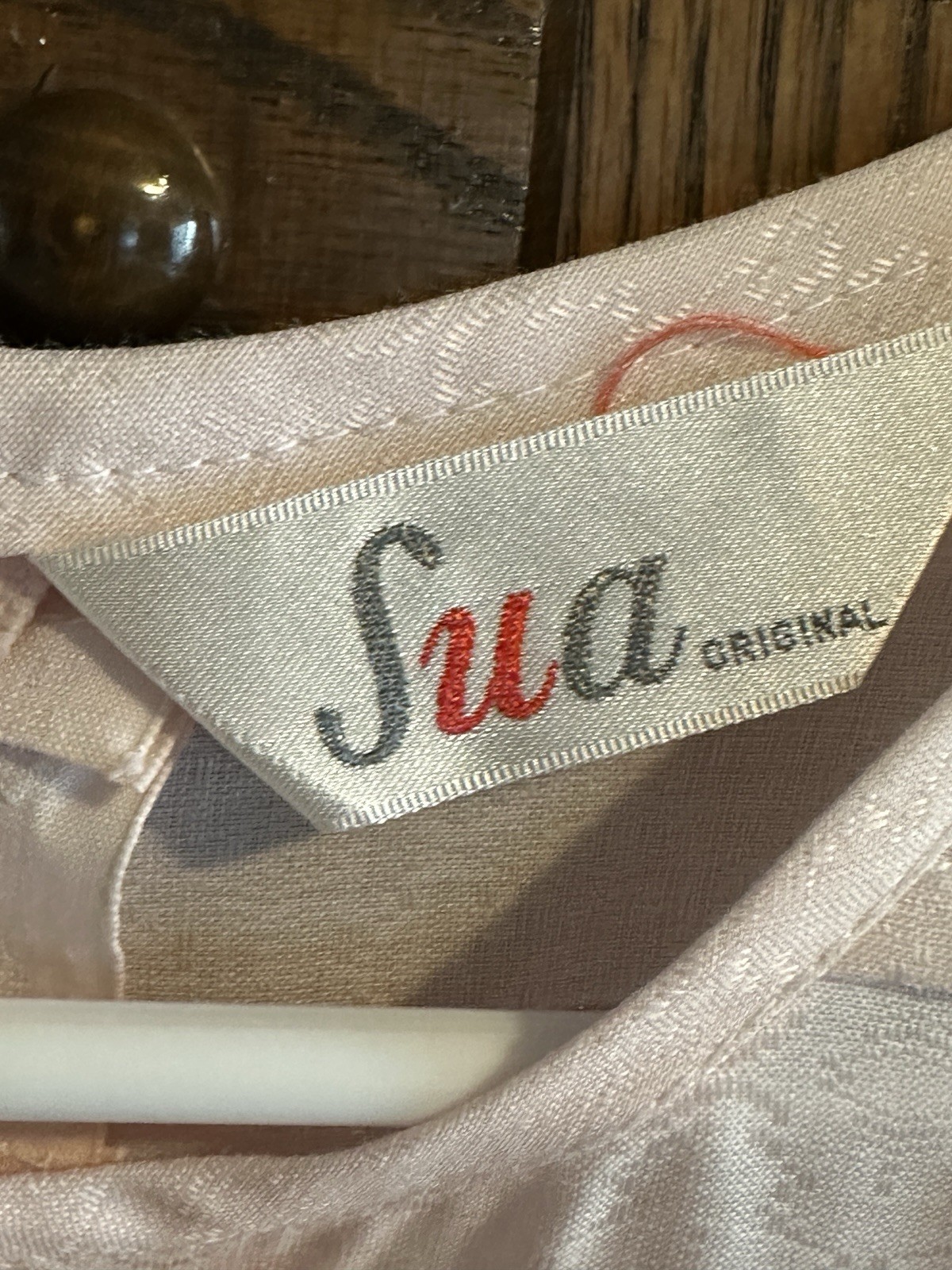 Vintage Sua Original Light Pink Drop Waist Dress Rhinestone Star 44″ Length