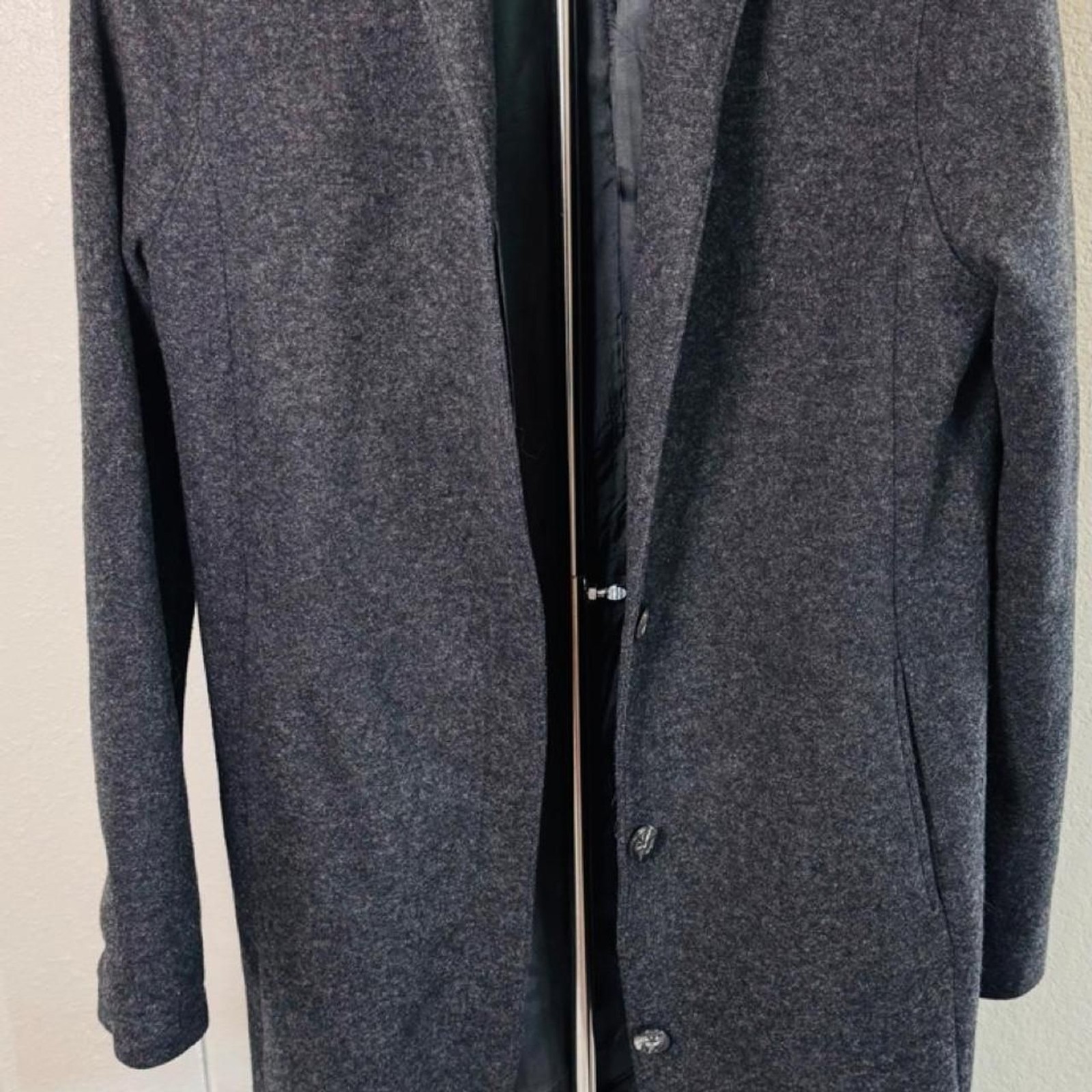 Banana Republic Gray Wool Blend Overcoat Men’s S Winter Dress Coat Classic