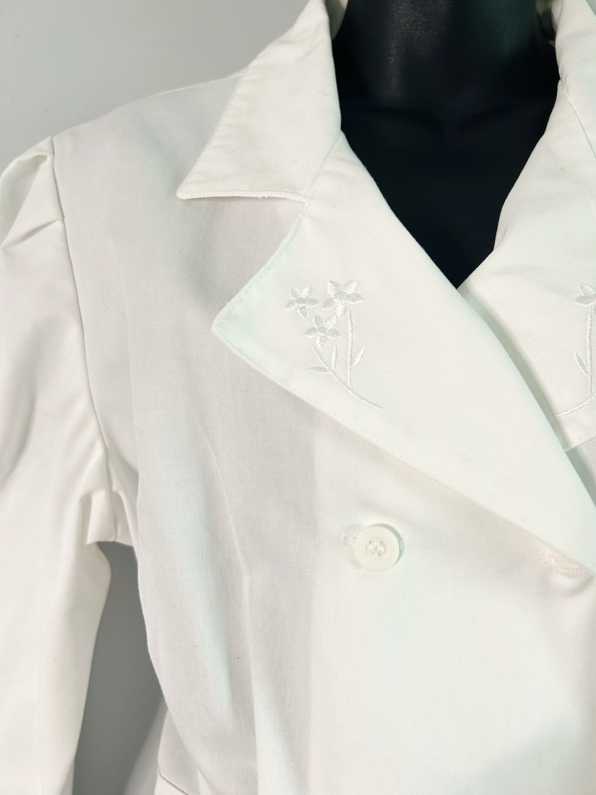 Vintage Prima by Barco White Nurse Dress Uniform Double Breasted Buttons Sz L