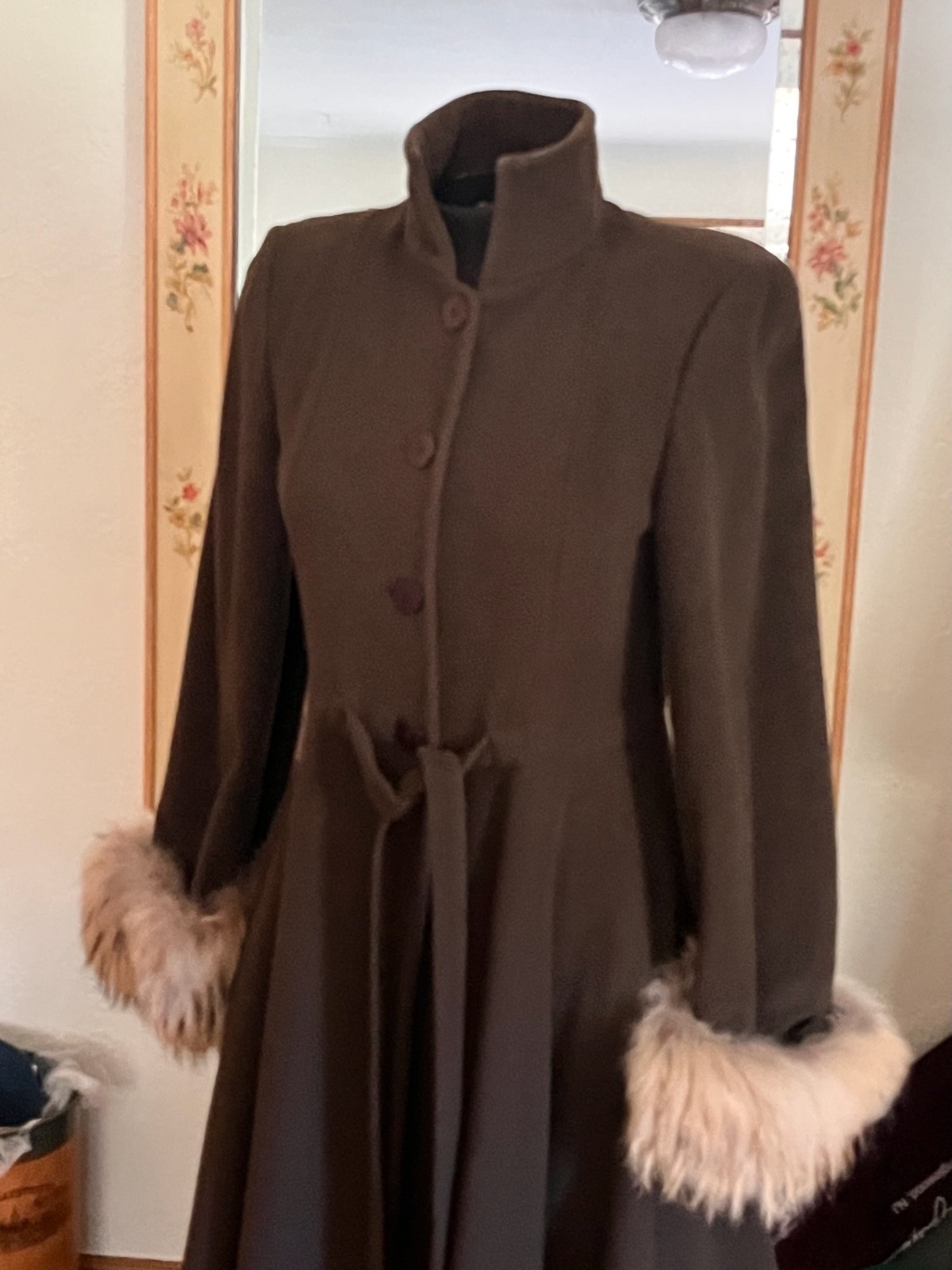 Vintage Giorgio Armani Coat Wool Angora Fur Camel Hair-Made In Italy 38/4