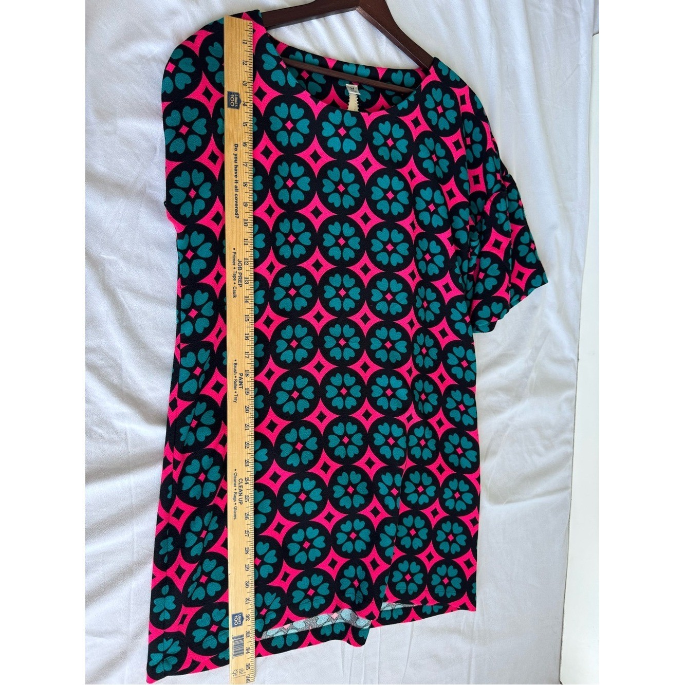Uncle Frank Women Medium Geometric Shift Dress bell Boho Mod Retro Pink Blue