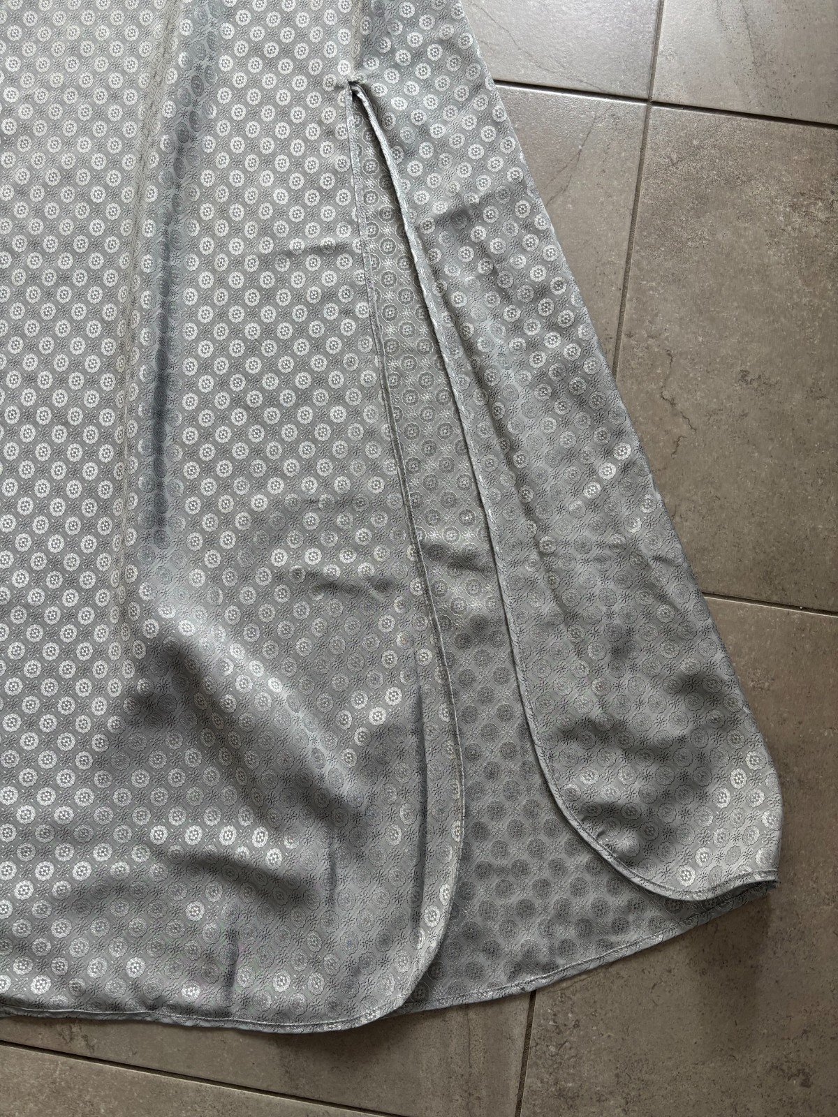 Vintage 90s Y2K 2000 Victorias Secret Jacquard Satin Maxi Slip Dress Nightgown S
