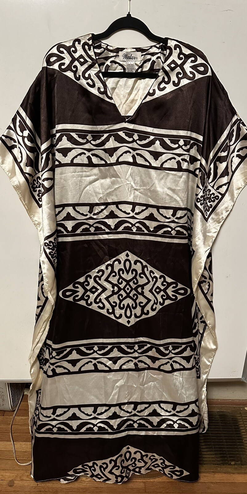 Kaftan Mumu Women’s One Size Satan Brown Pattern Vintage