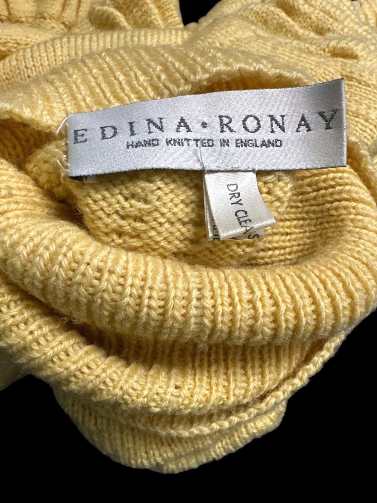 VTG EDINA RONAY CASHMERE BLEND SWEATER HAND KNIT ENGLAND ARCHITECTURAL KNIT