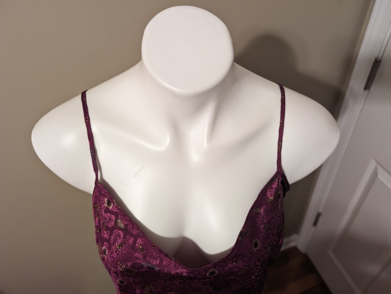 Inner Most Women’s Plum Paisley Satin Chemise/Slip Dress 1X Style: 17302 NWOT