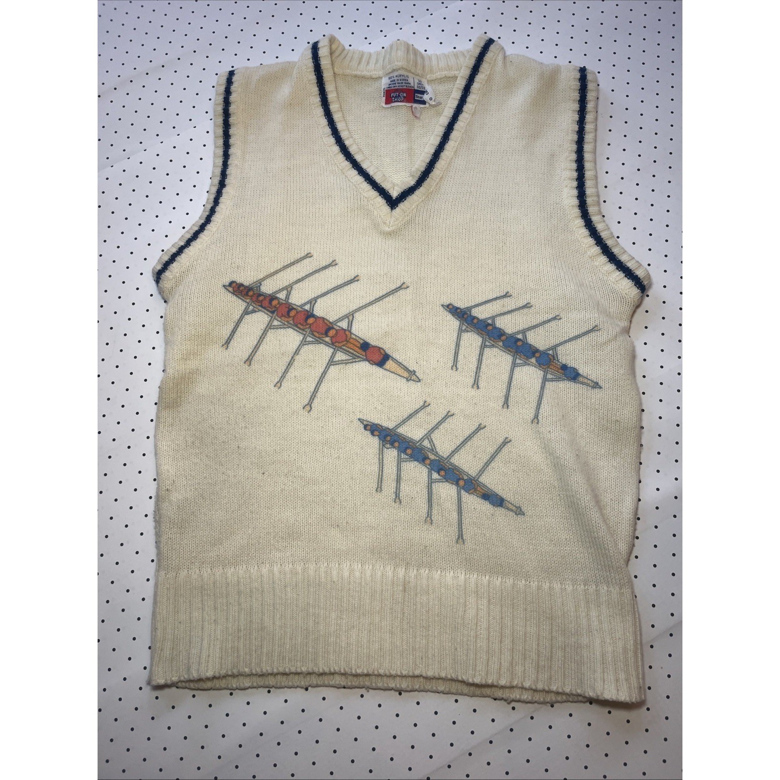 VTG 1980s Ivy League Rowing Sweater Size 32/33