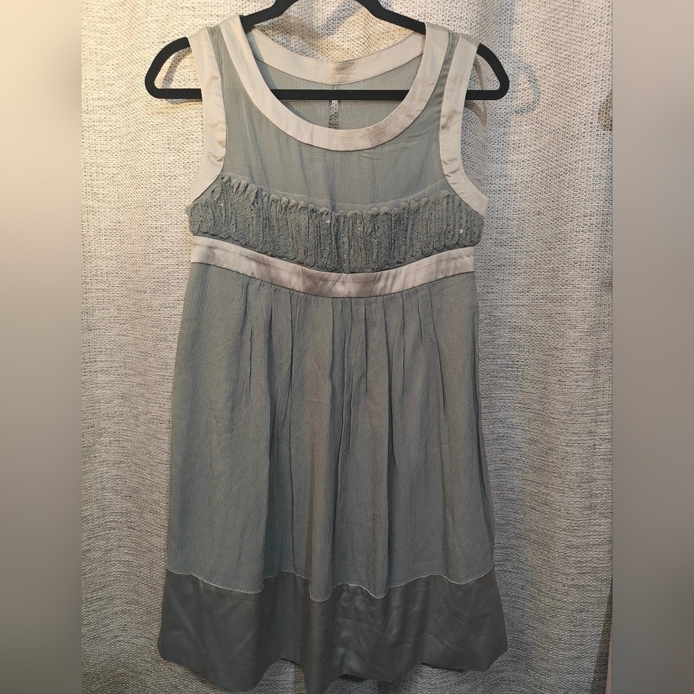 Vintage Grey Silk Donna Karan Dress Babydoll