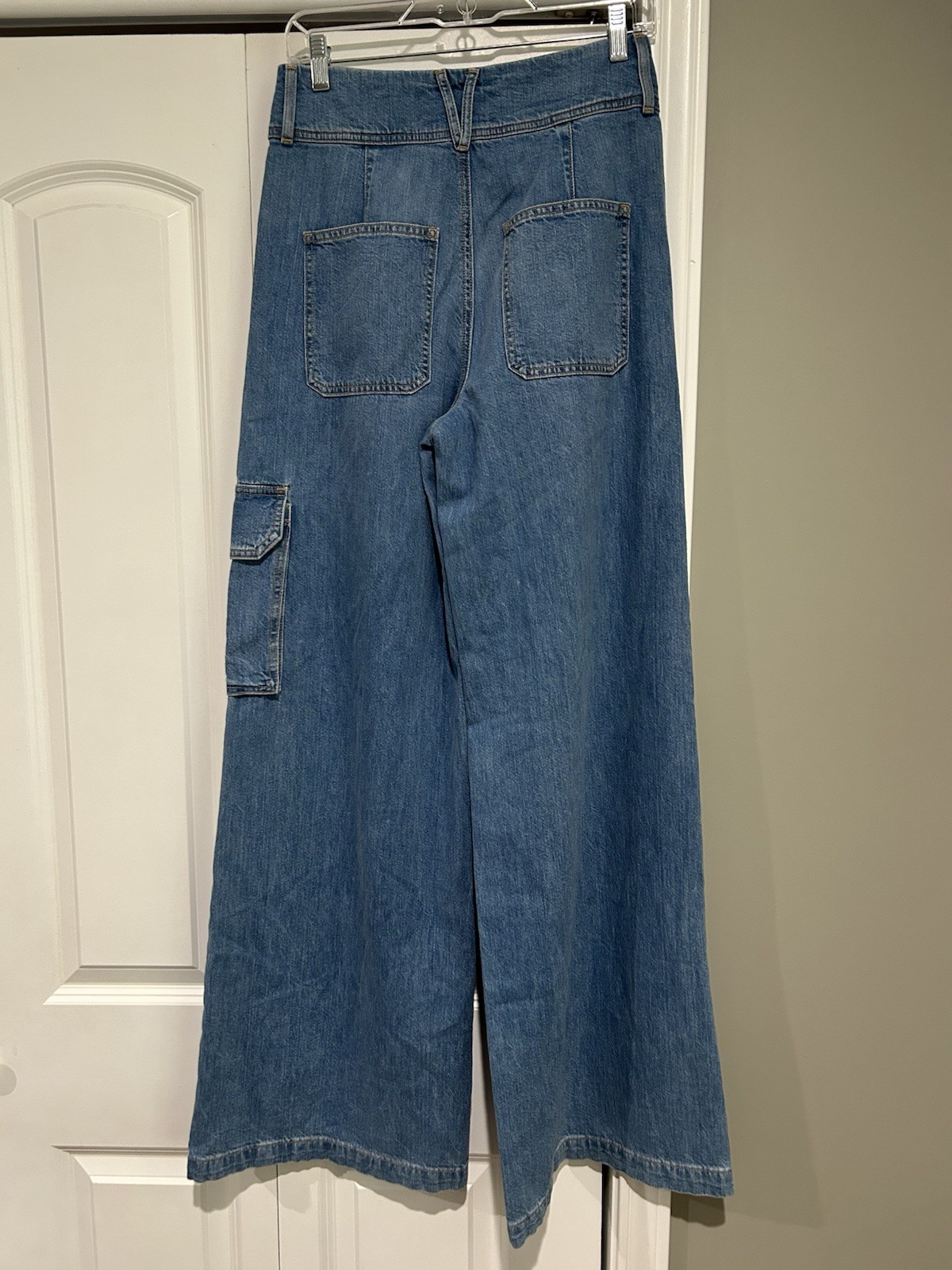 Veronica Beard Jeans Belisa Wide Leg High Rise Cargo Pants Size 27