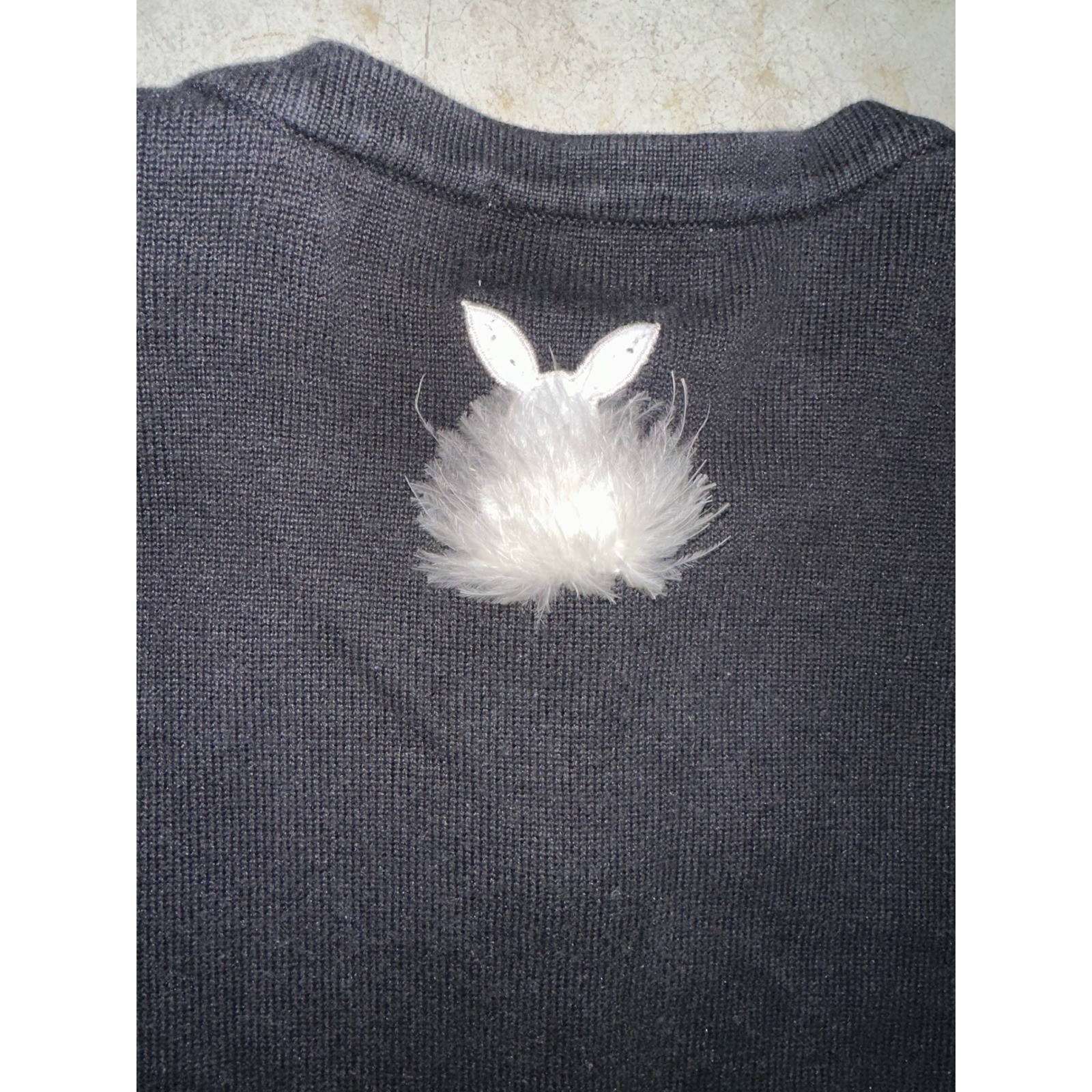 VTG Quacker Factory Cardigan Black Easter Bunny Rabbit Beaded Sweater Womens 2X