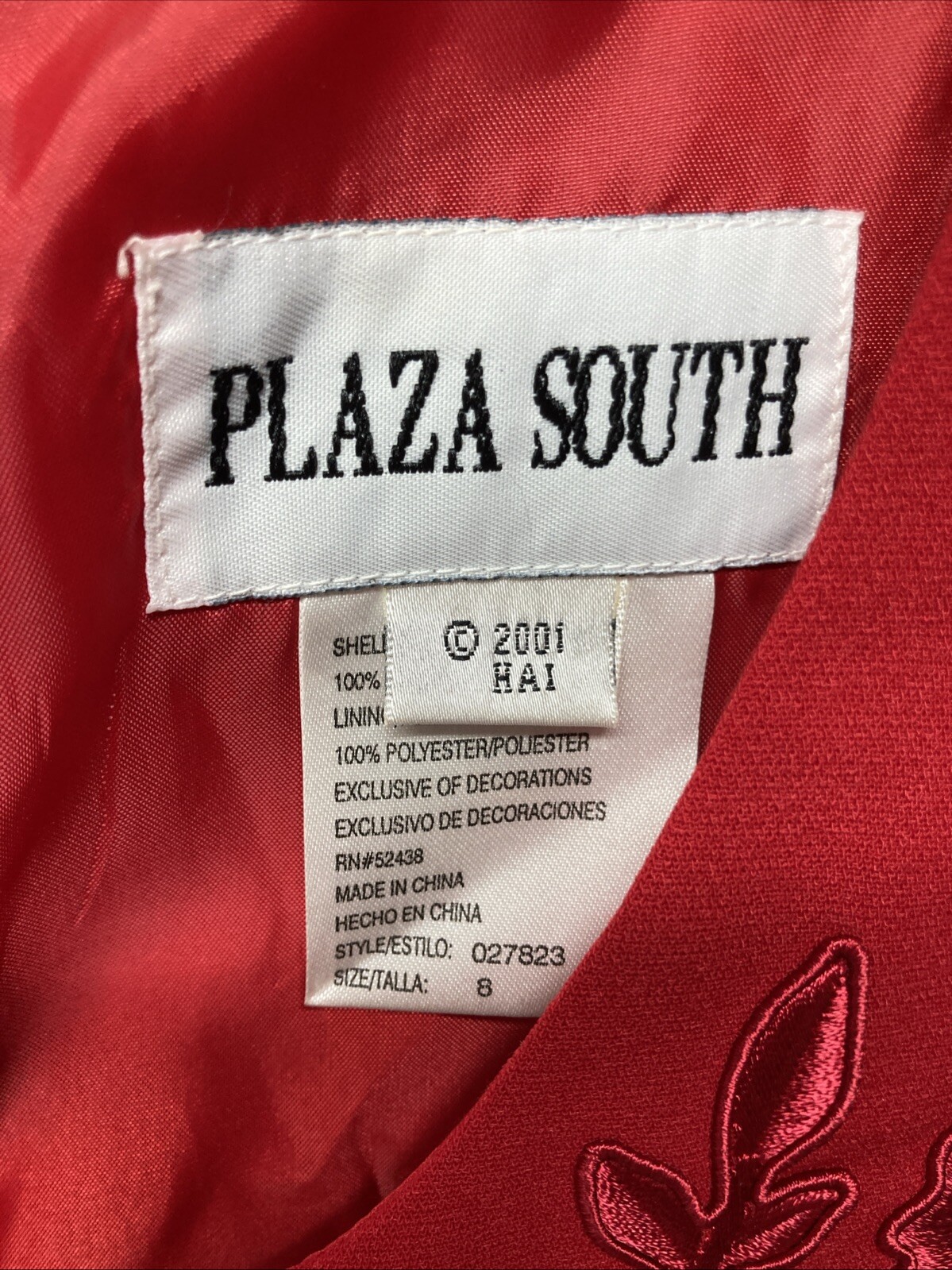 Vintage Plaza South Womens 8 Dress Red Floral Maxi Dress Jacket All In One Y2K